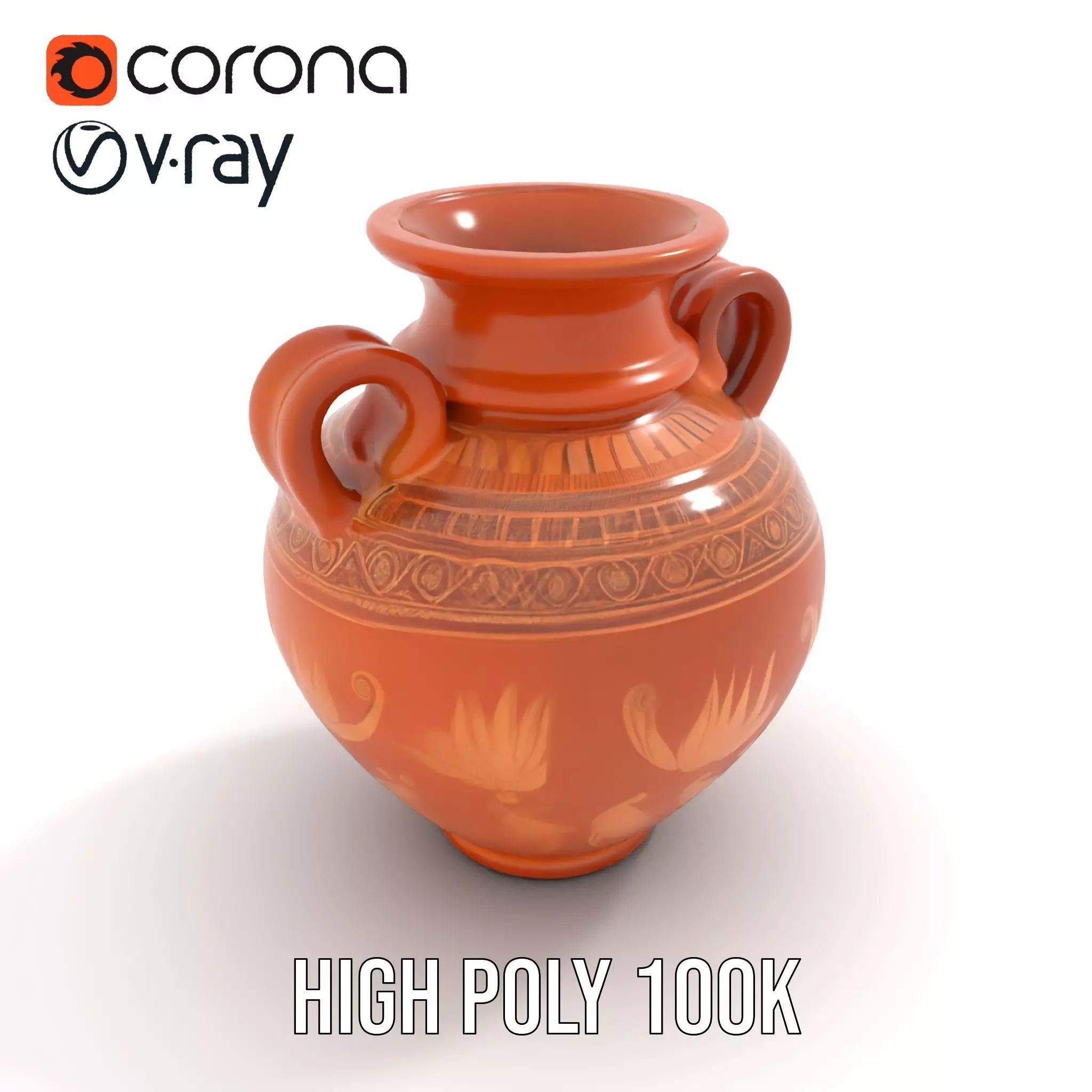 Antique Greek Vase model pack Low-poly 3D model_16
