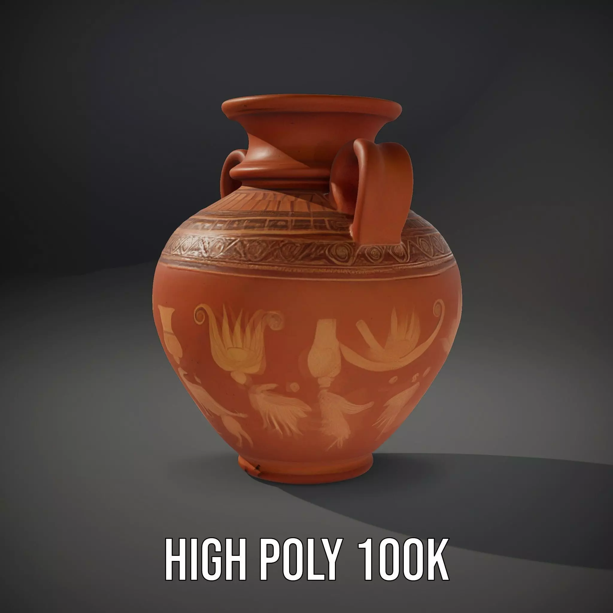 Antique Greek Vase model pack Low-poly 3D model_11