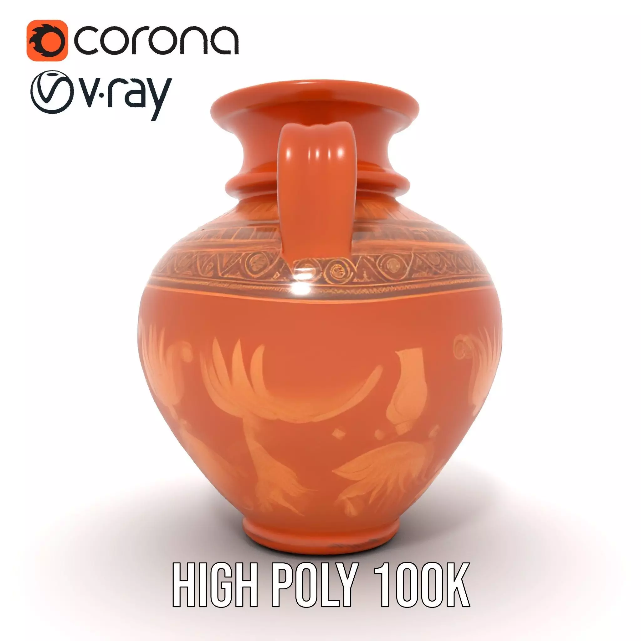 Antique Greek Vase model pack Low-poly 3D model_34