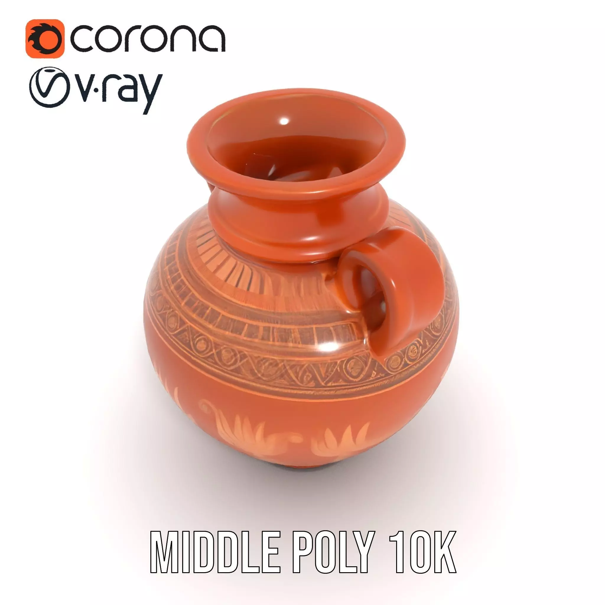 Antique Greek Vase model pack Low-poly 3D model_12