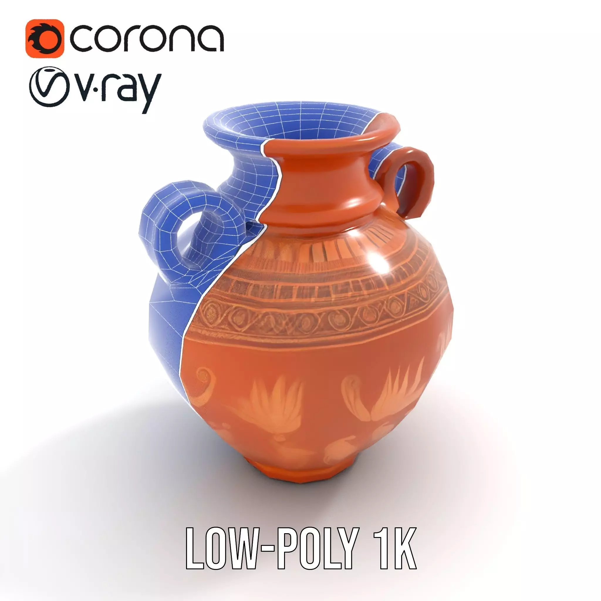 Antique Greek Vase model pack Low-poly 3D model_18