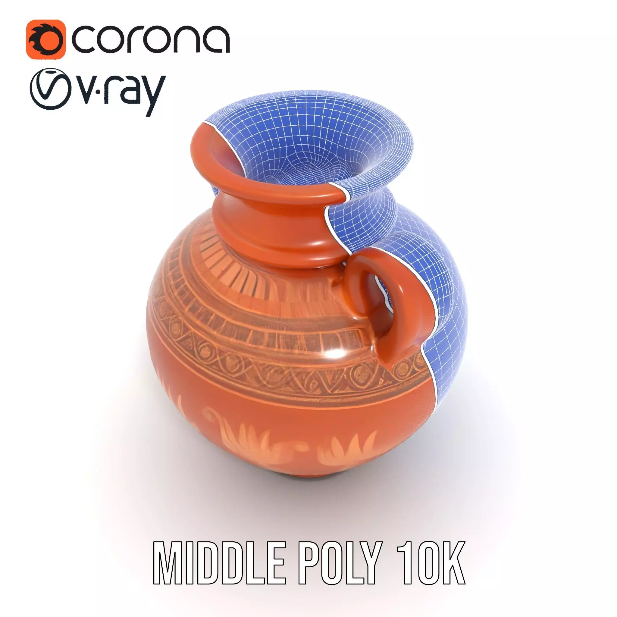 Antique Greek Vase model pack Low-poly 3D model_27