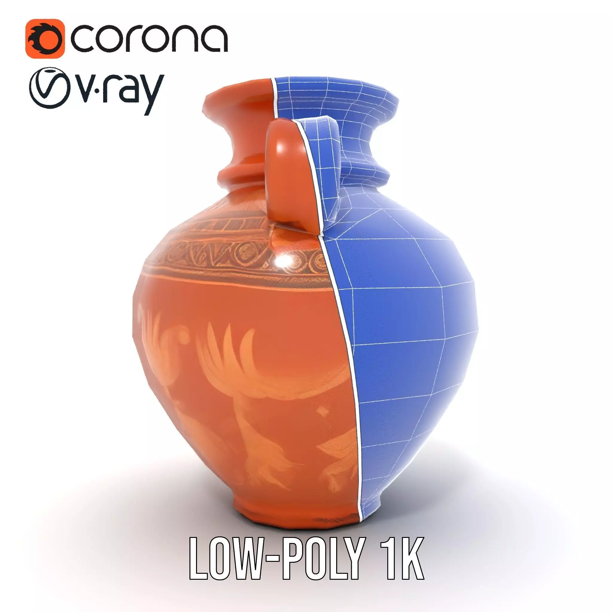 Antique Greek Vase model pack Low-poly 3D model_28