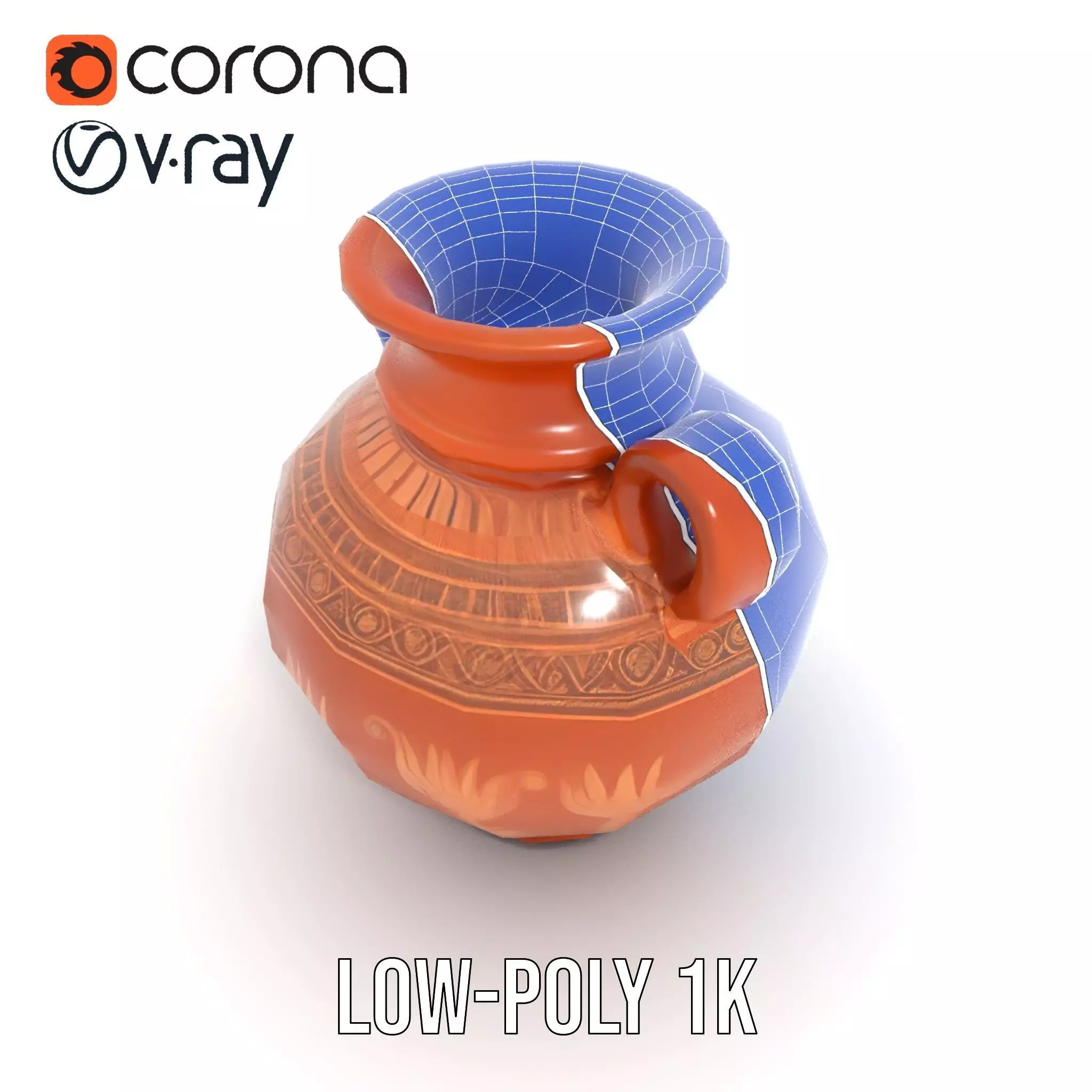 Antique Greek Vase model pack Low-poly 3D model_25