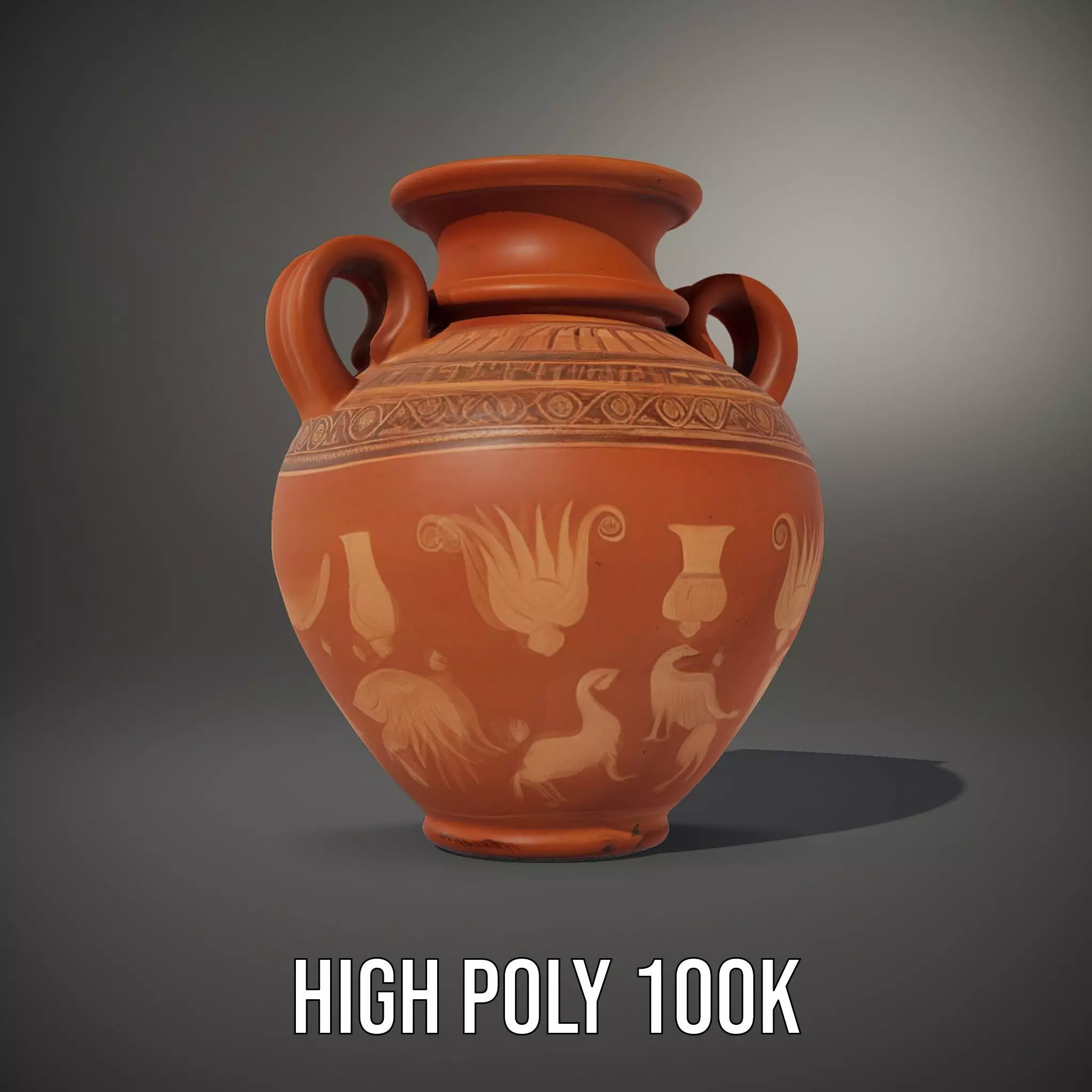 Antique Greek Vase model pack Low-poly 3D model_9