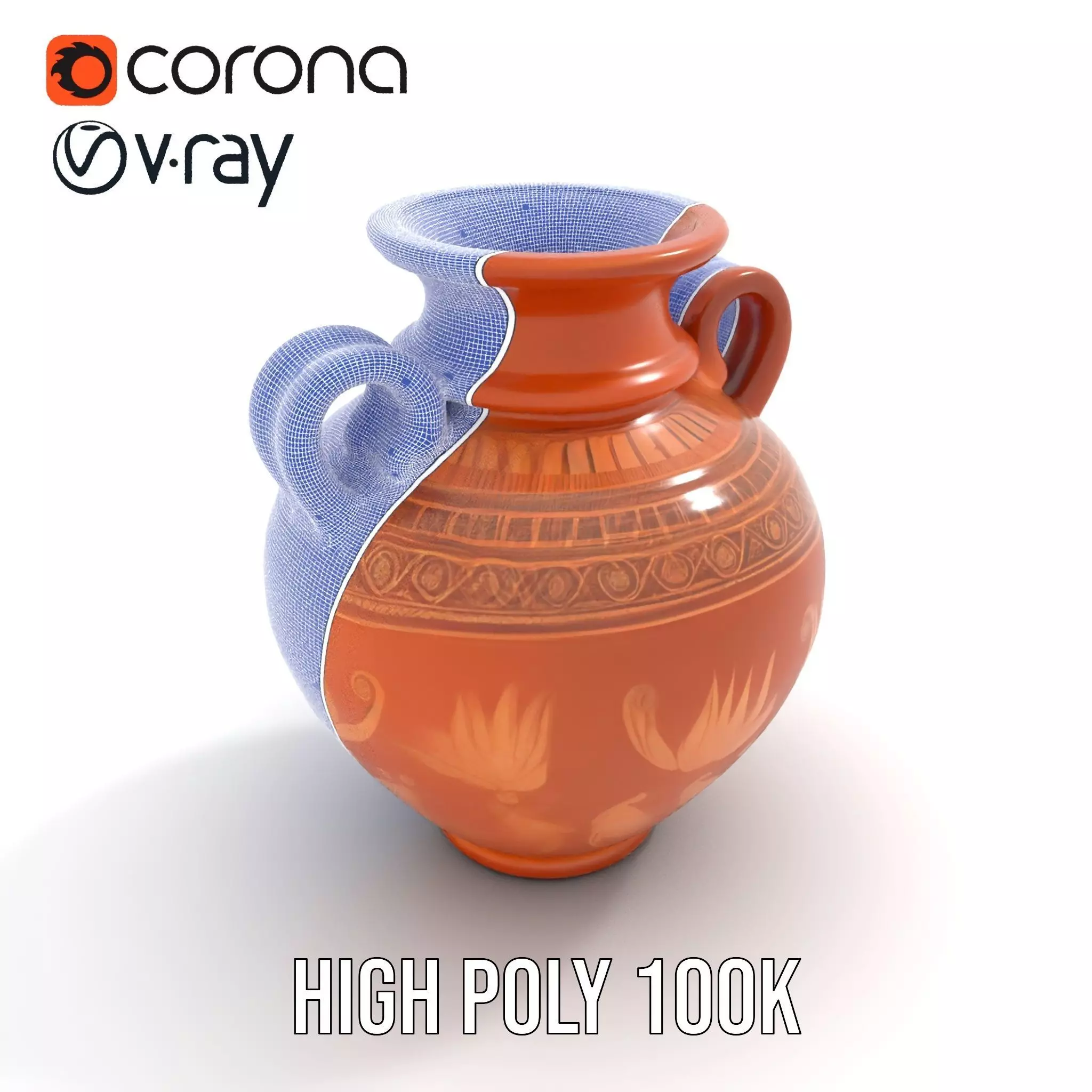 Antique Greek Vase model pack Low-poly 3D model_33