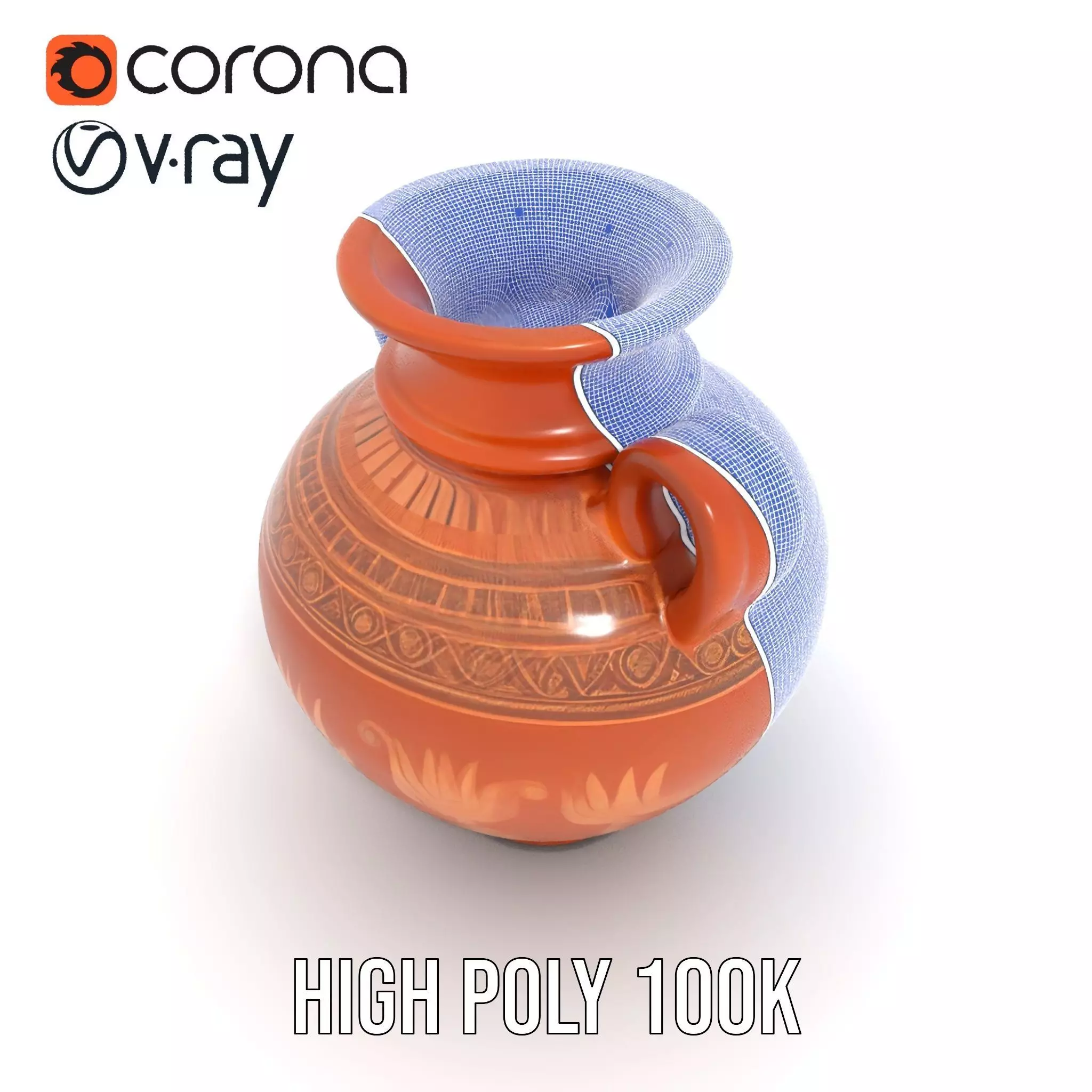 Antique Greek Vase model pack Low-poly 3D model_26