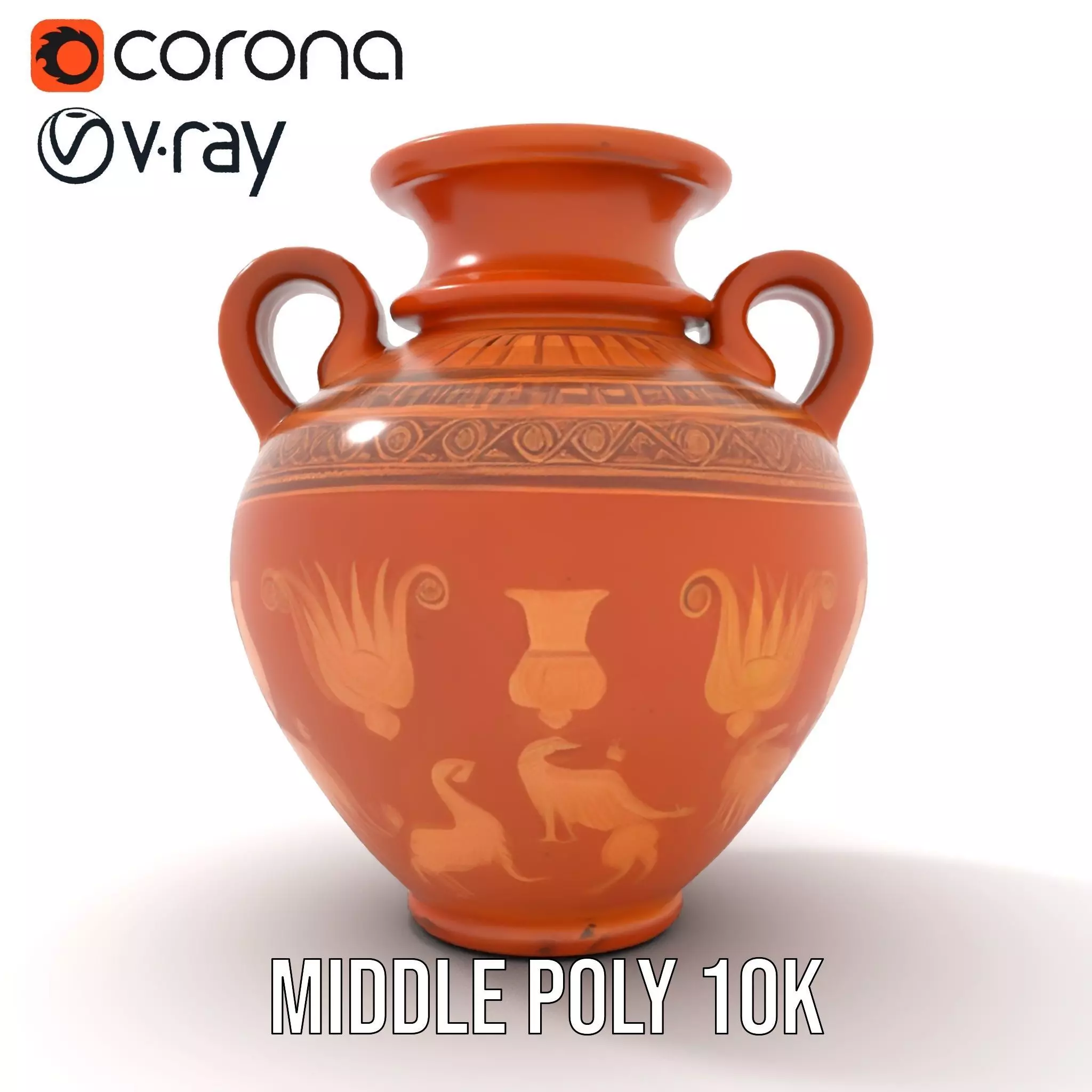 Antique Greek Vase model pack Low-poly 3D model_17