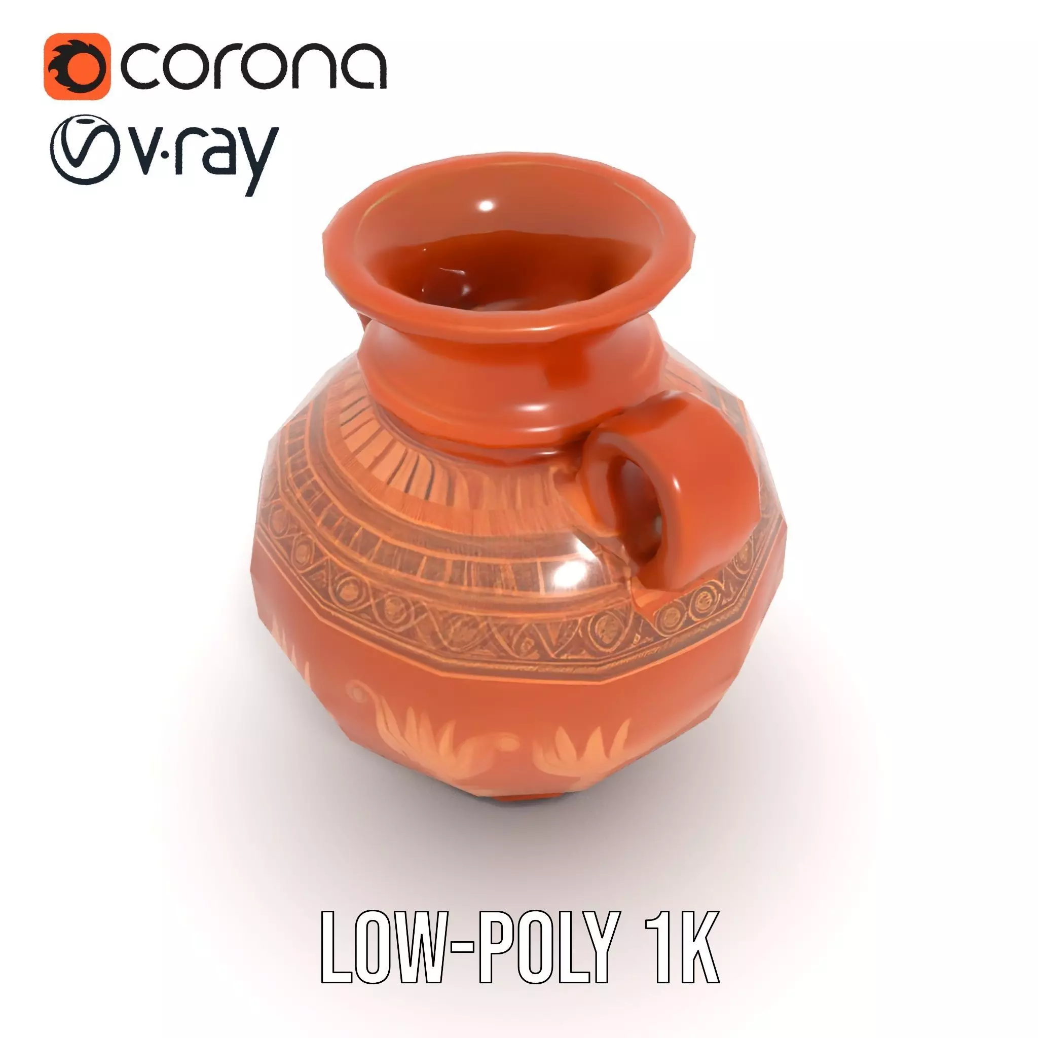 Antique Greek Vase model pack Low-poly 3D model_13