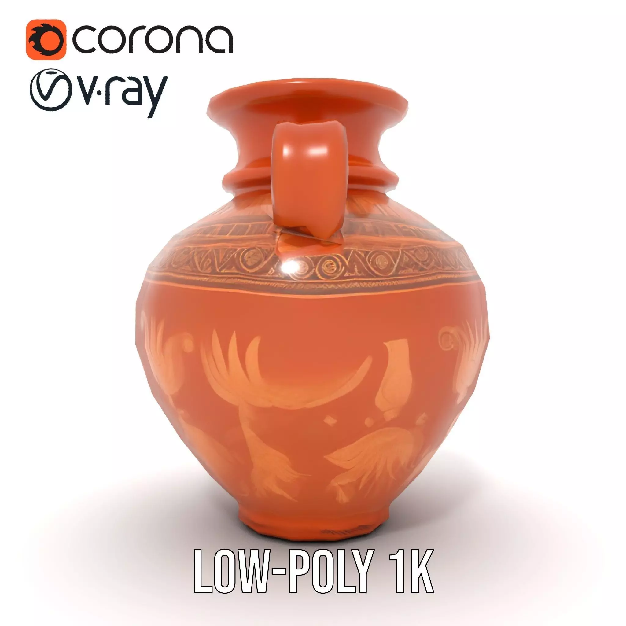 Antique Greek Vase model pack Low-poly 3D model_20