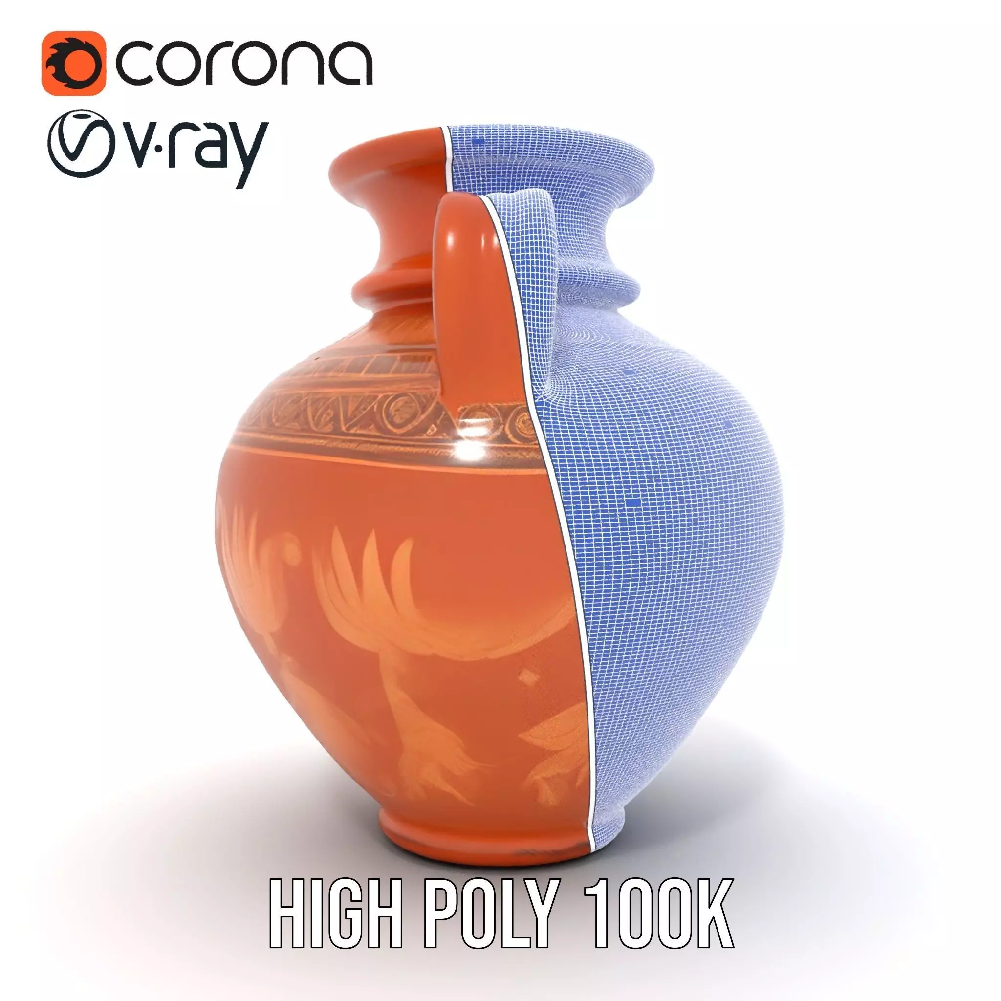 Antique Greek Vase model pack Low-poly 3D model_35