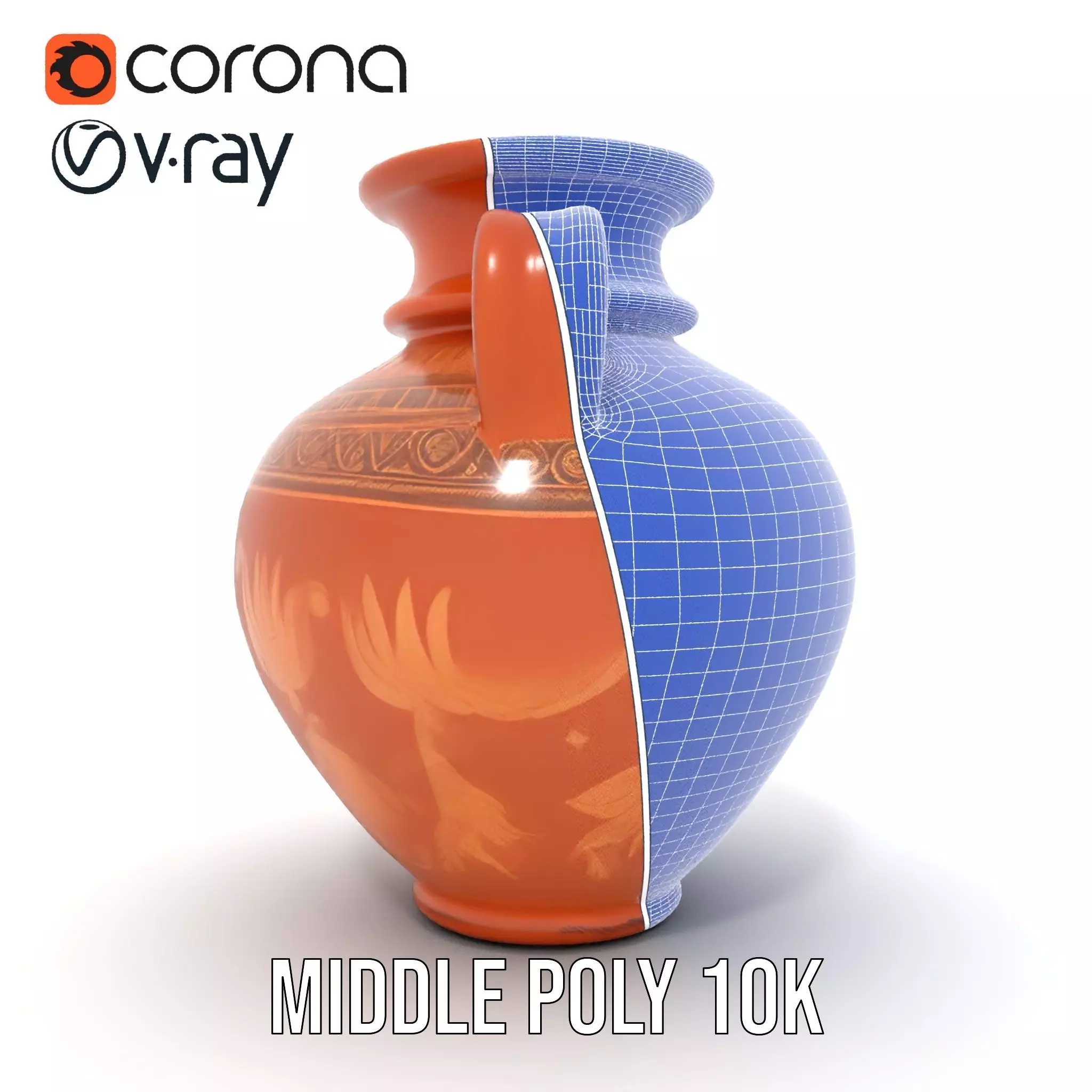 Antique Greek Vase model pack Low-poly 3D model_30