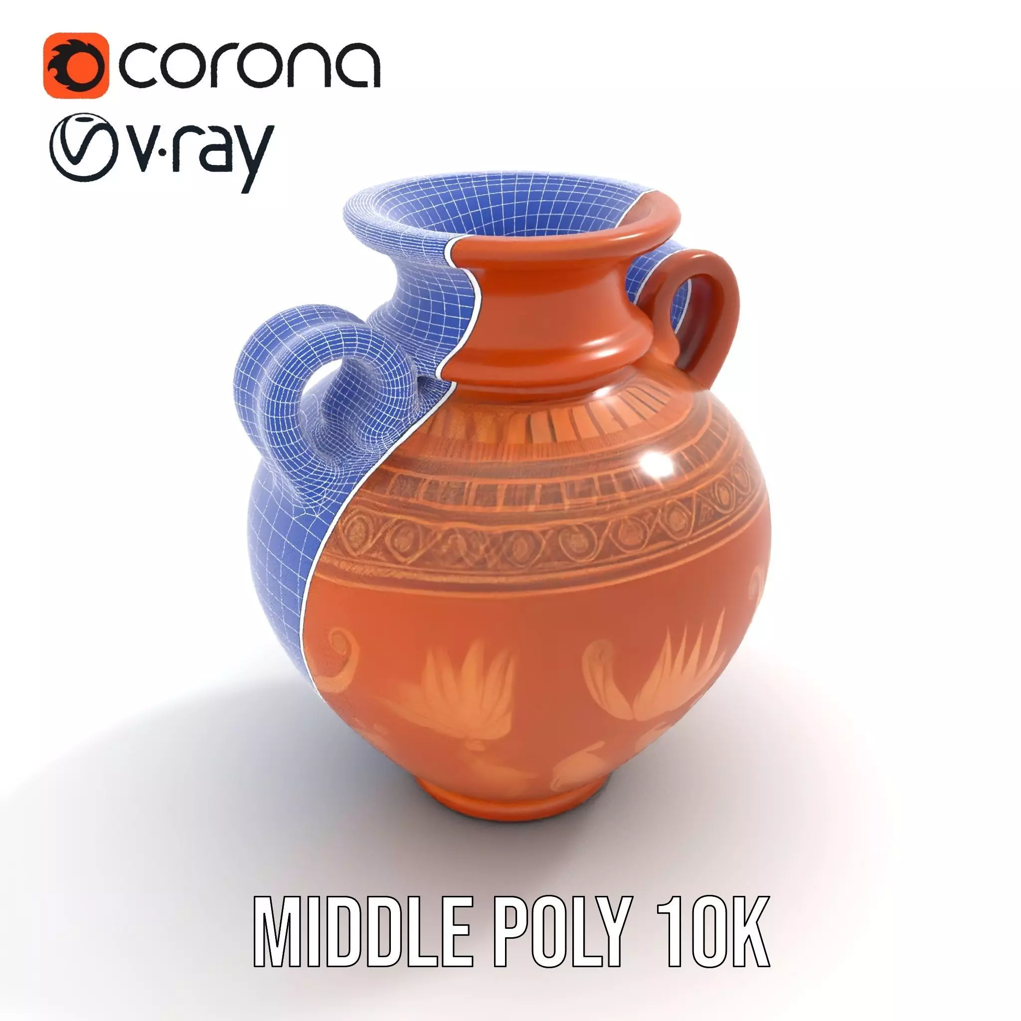 Antique Greek Vase model pack Low-poly 3D model_22