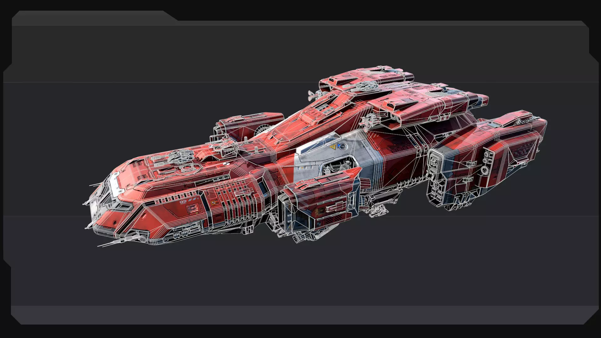 KAIZEN Starship Cruiser Low-poly 3D model_17