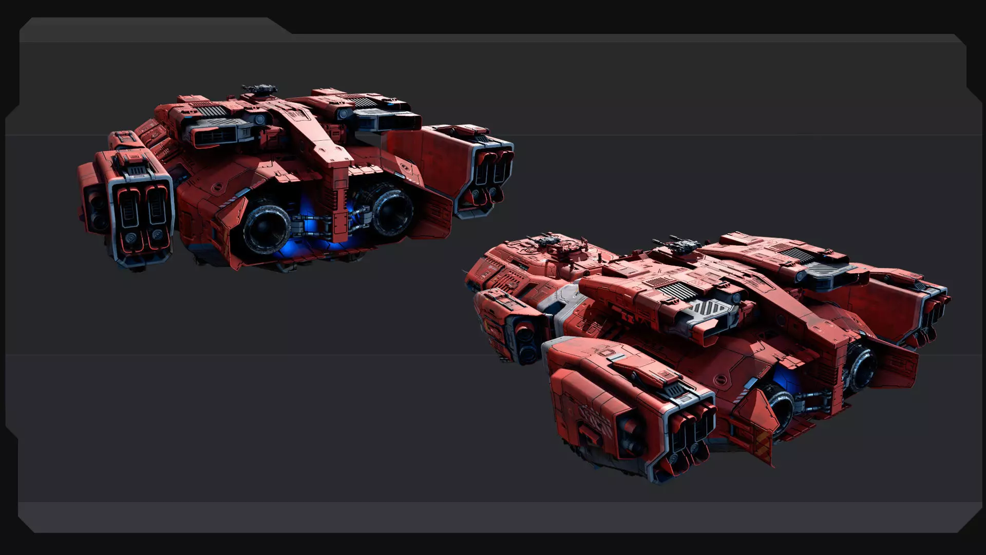 KAIZEN Starship Cruiser Low-poly 3D model_13