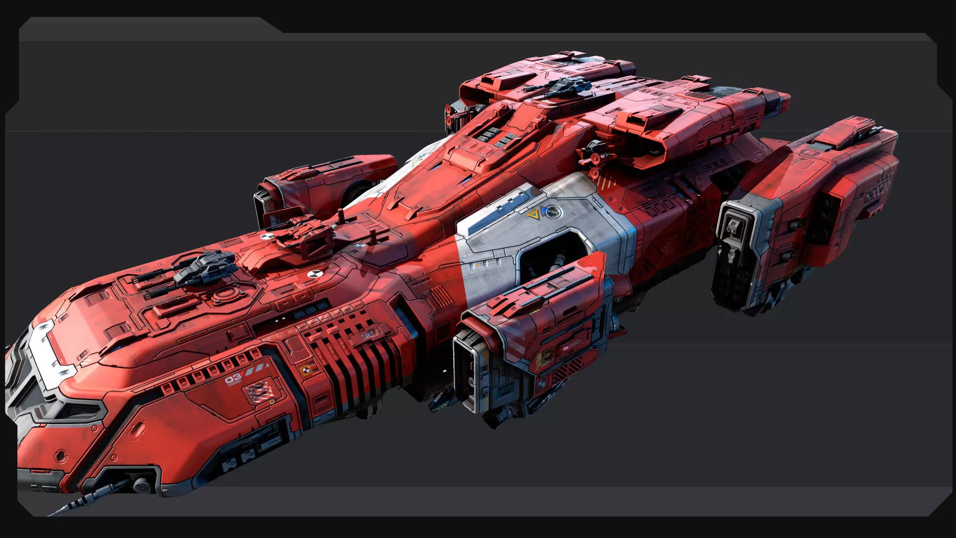 KAIZEN Starship Cruiser Low-poly 3D model_8