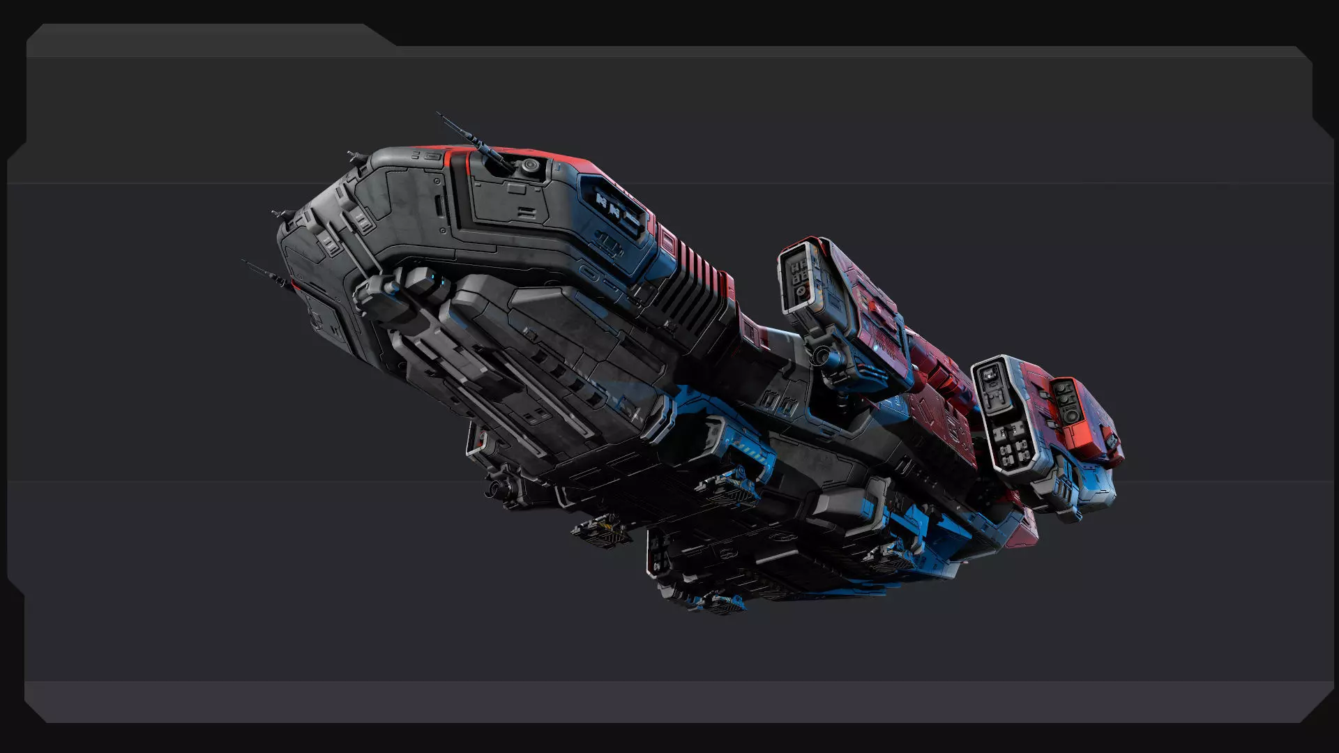 KAIZEN Starship Cruiser Low-poly 3D model_14