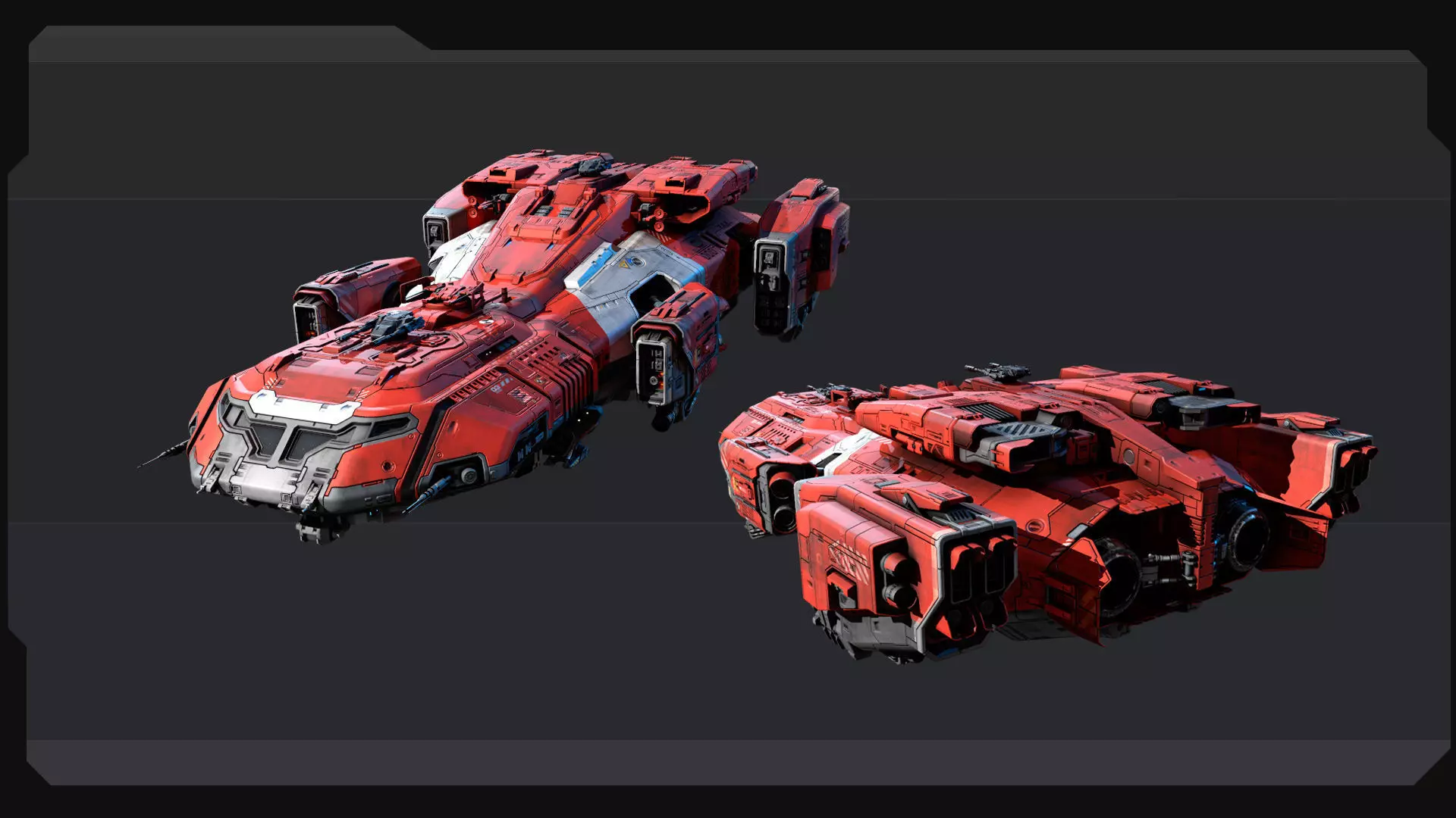 KAIZEN Starship Cruiser Low-poly 3D model_10