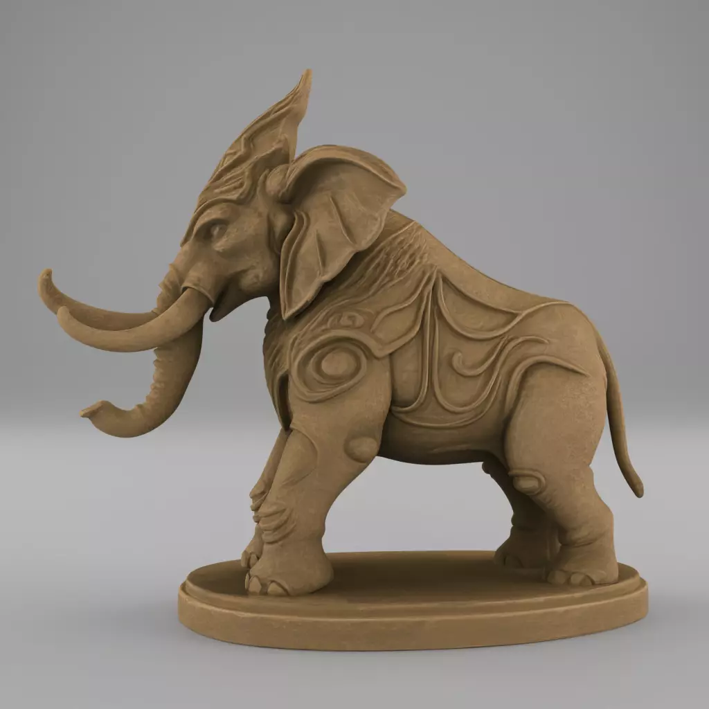 Majestic Fantasy Elephant STL 3D print model_1