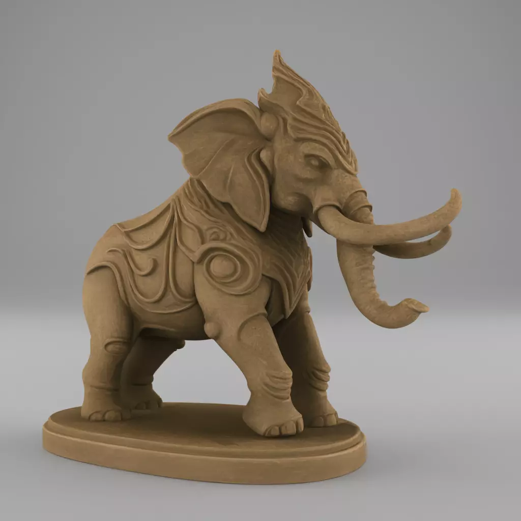 Majestic Fantasy Elephant STL 3D print model_3