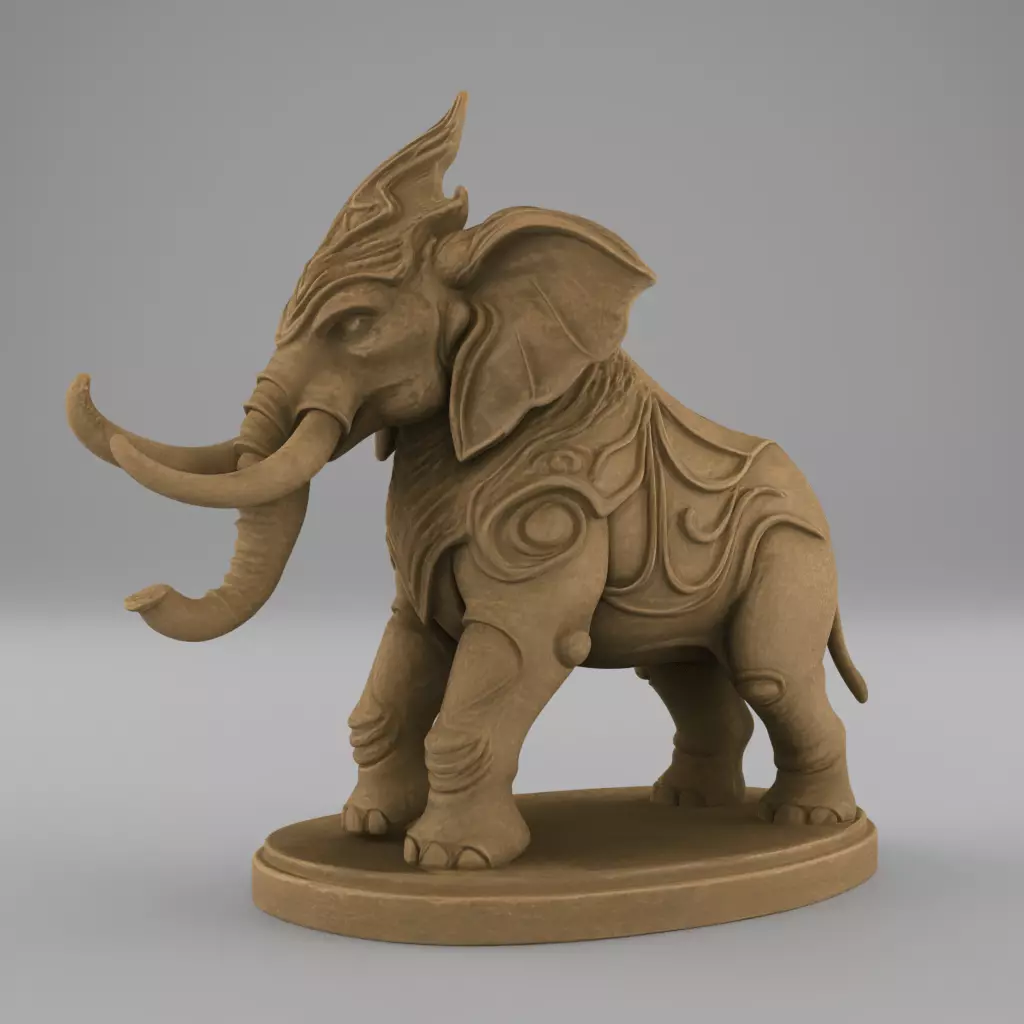 Majestic Fantasy Elephant STL 3D print model_0