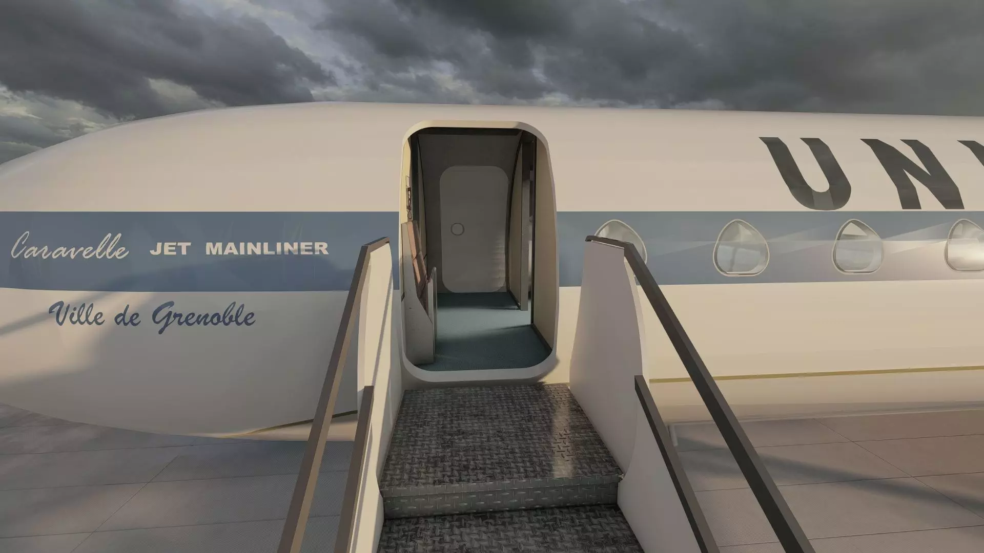 DC-8-62H Boeing 720 Boeing 727 and Caravelle VI-R 3D model_16