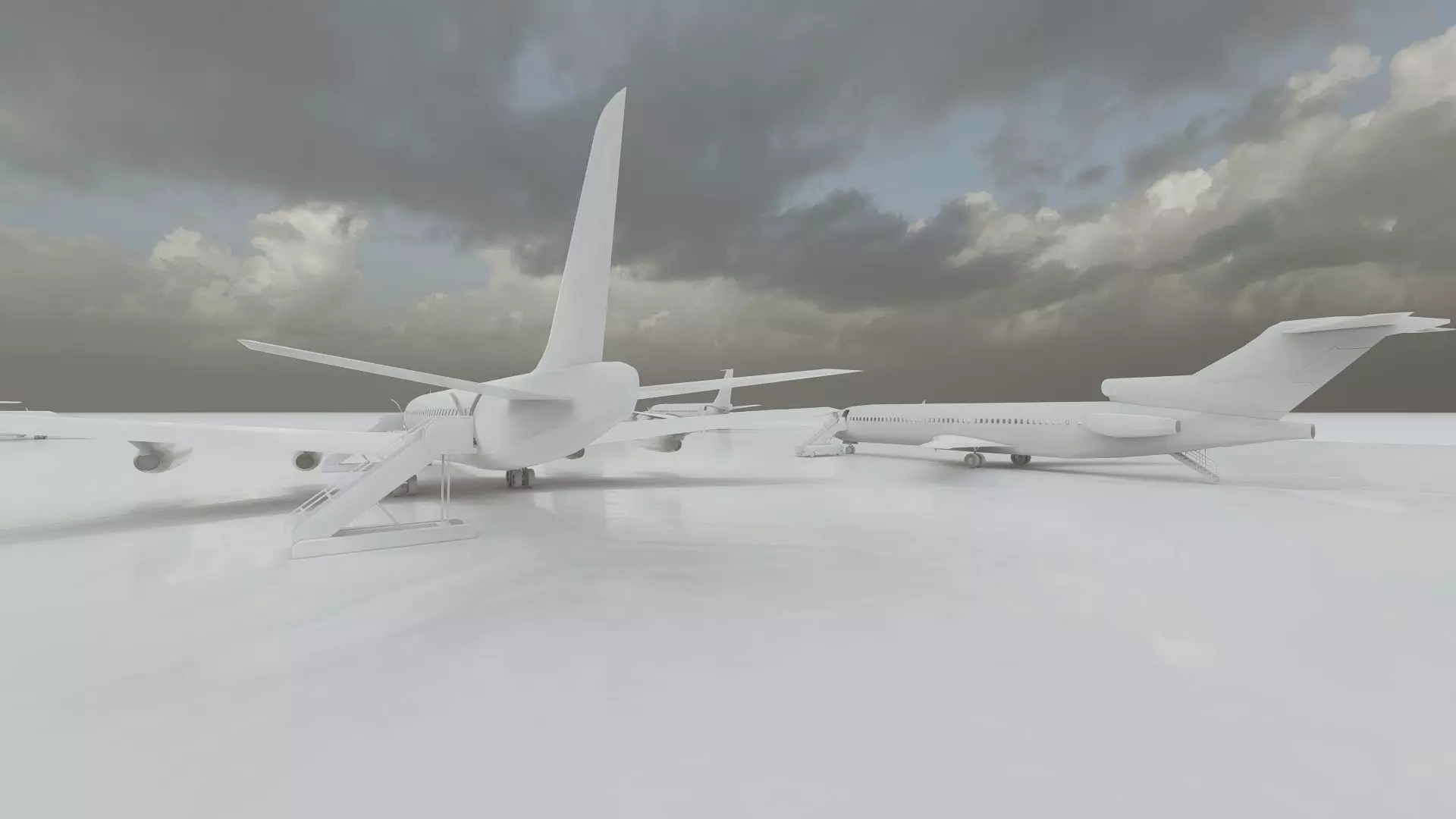 DC-8-62H Boeing 720 Boeing 727 and Caravelle VI-R 3D model_42