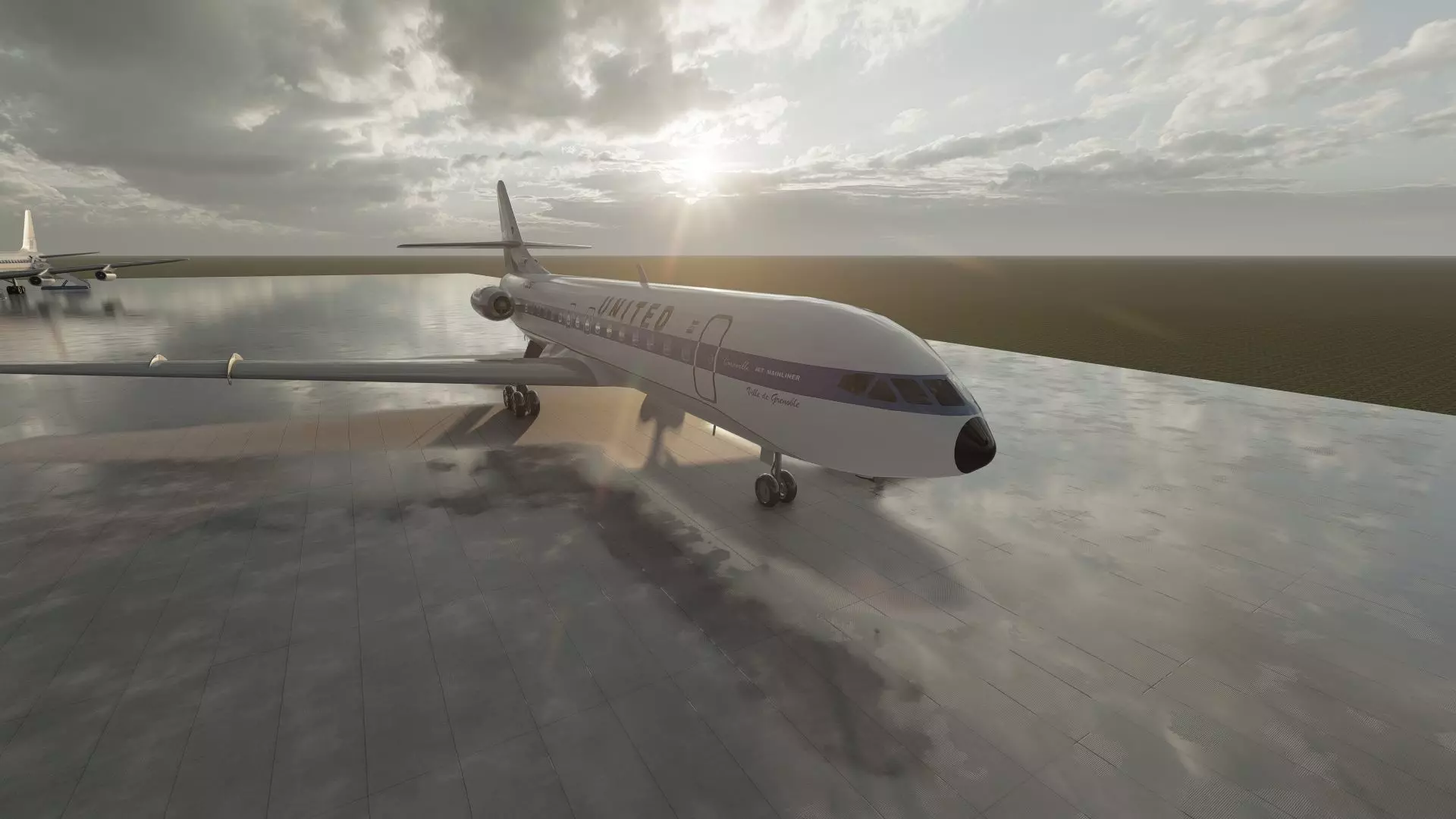 DC-8-62H Boeing 720 Boeing 727 and Caravelle VI-R 3D model_11