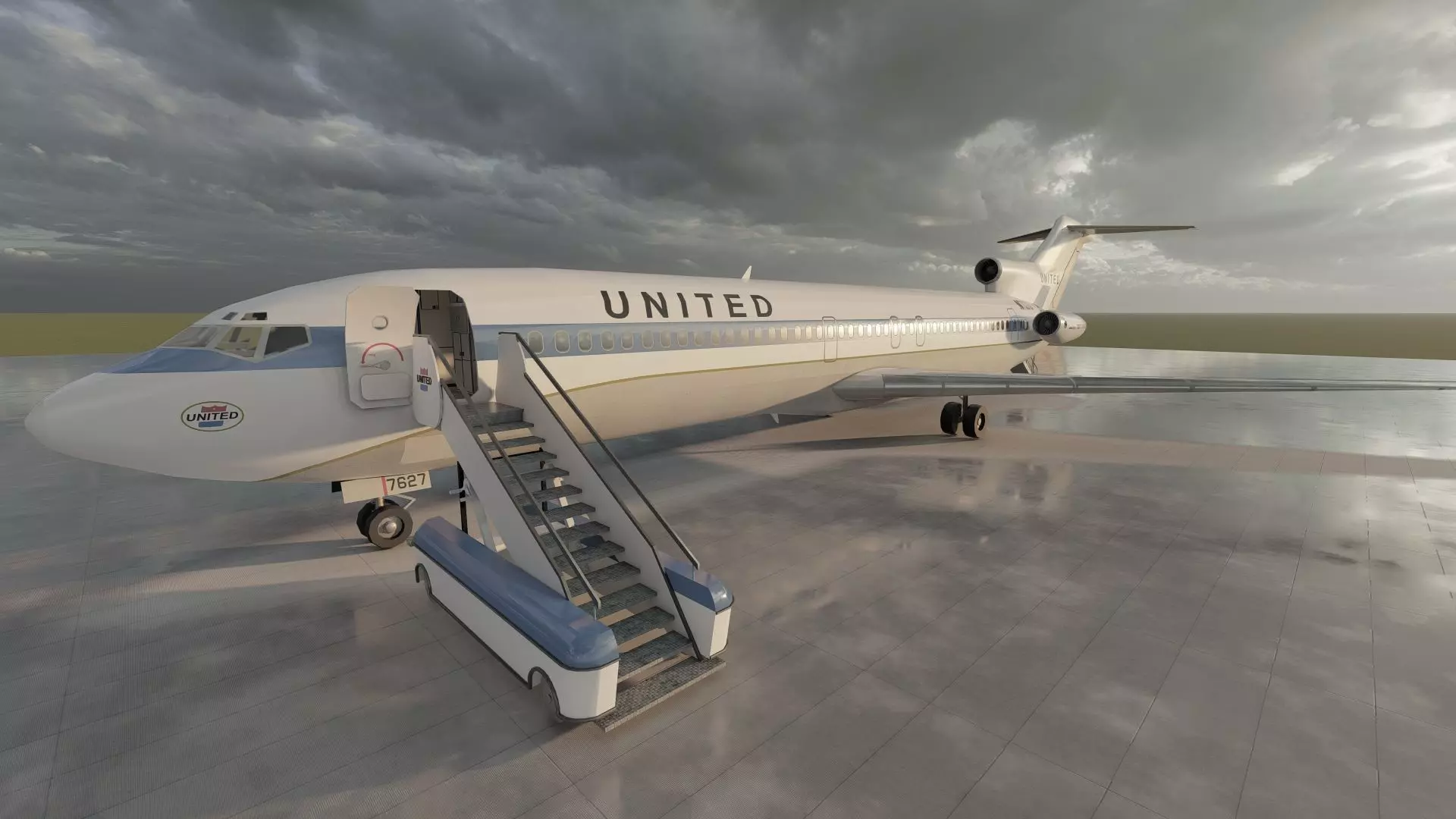 DC-8-62H Boeing 720 Boeing 727 and Caravelle VI-R 3D model_30