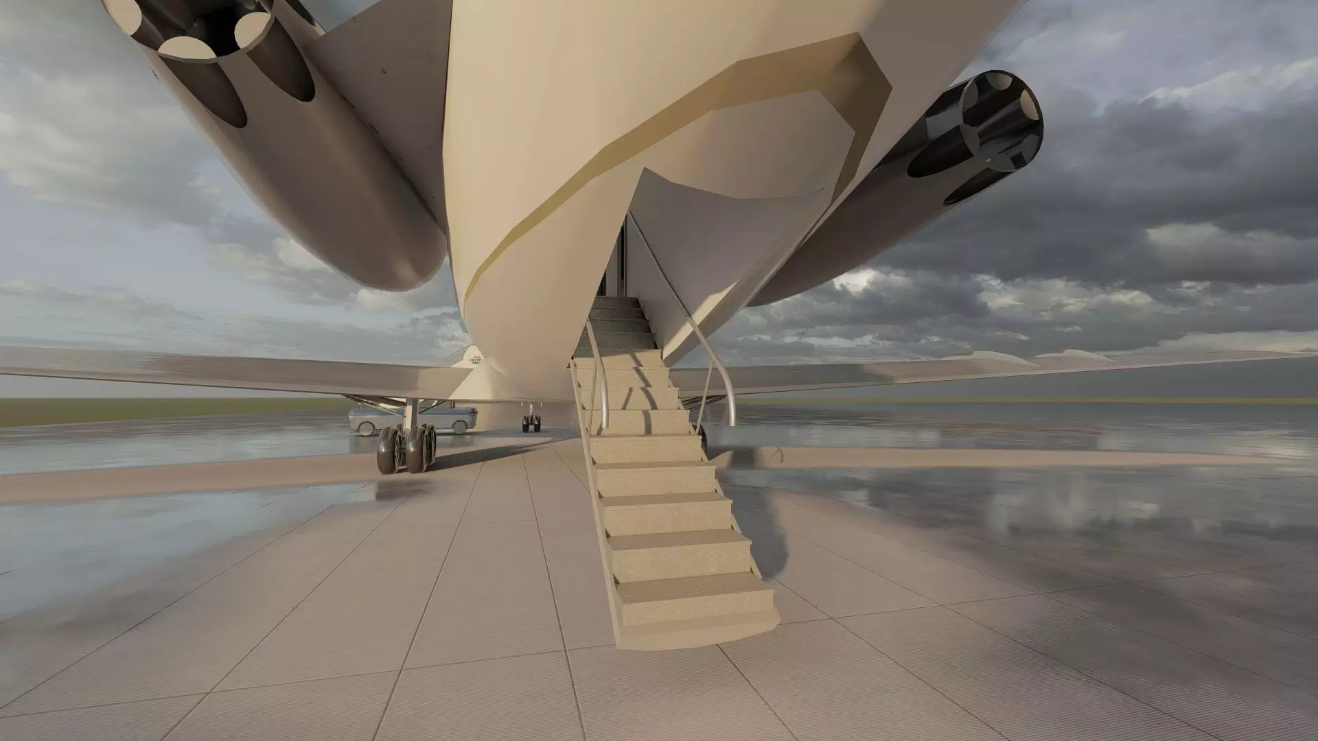 DC-8-62H Boeing 720 Boeing 727 and Caravelle VI-R 3D model_15