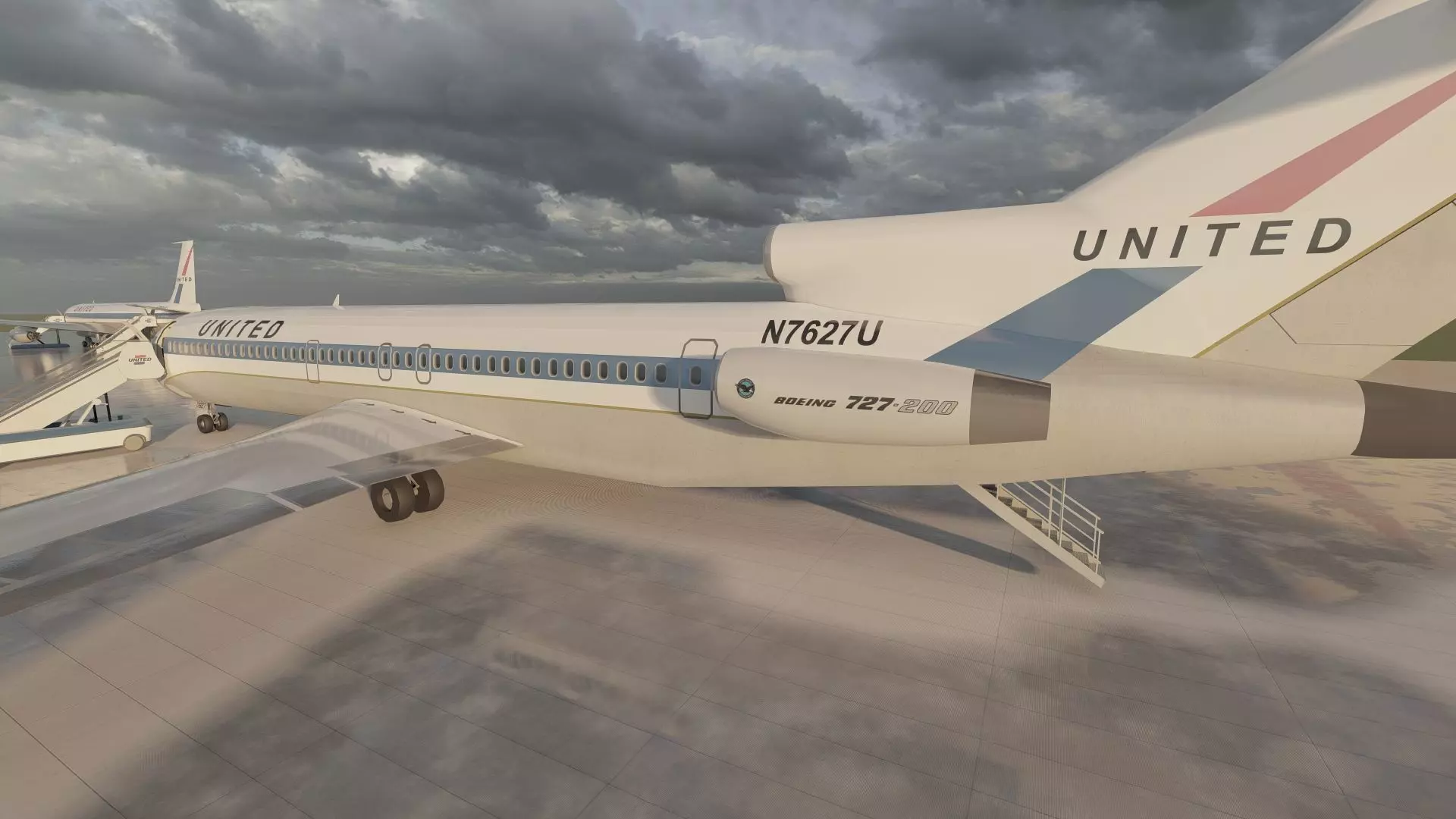 DC-8-62H Boeing 720 Boeing 727 and Caravelle VI-R 3D model_31