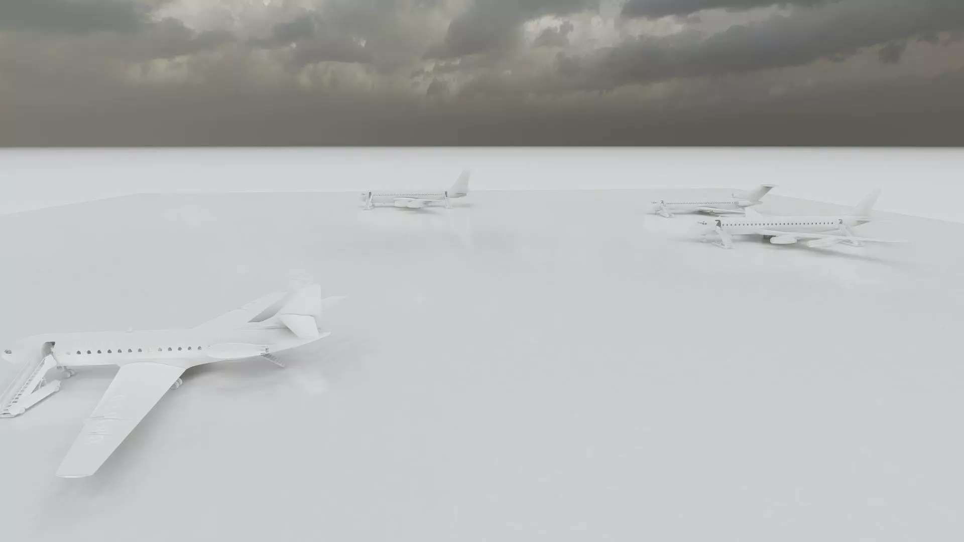 DC-8-62H Boeing 720 Boeing 727 and Caravelle VI-R 3D model_38