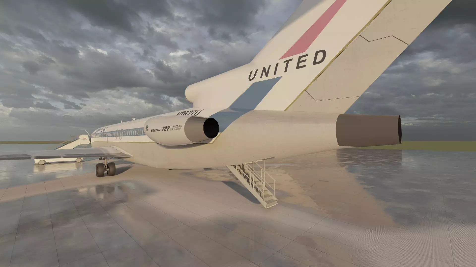 DC-8-62H Boeing 720 Boeing 727 and Caravelle VI-R 3D model_32