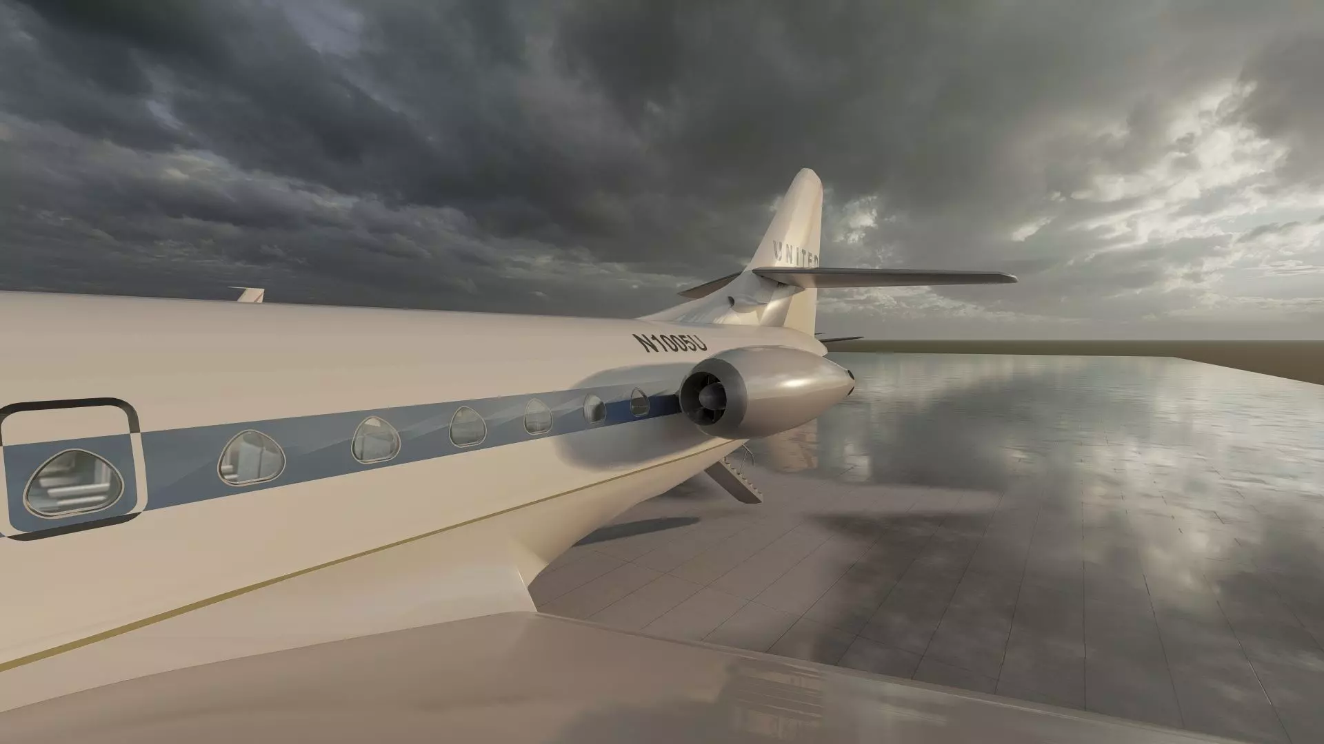 DC-8-62H Boeing 720 Boeing 727 and Caravelle VI-R 3D model_14