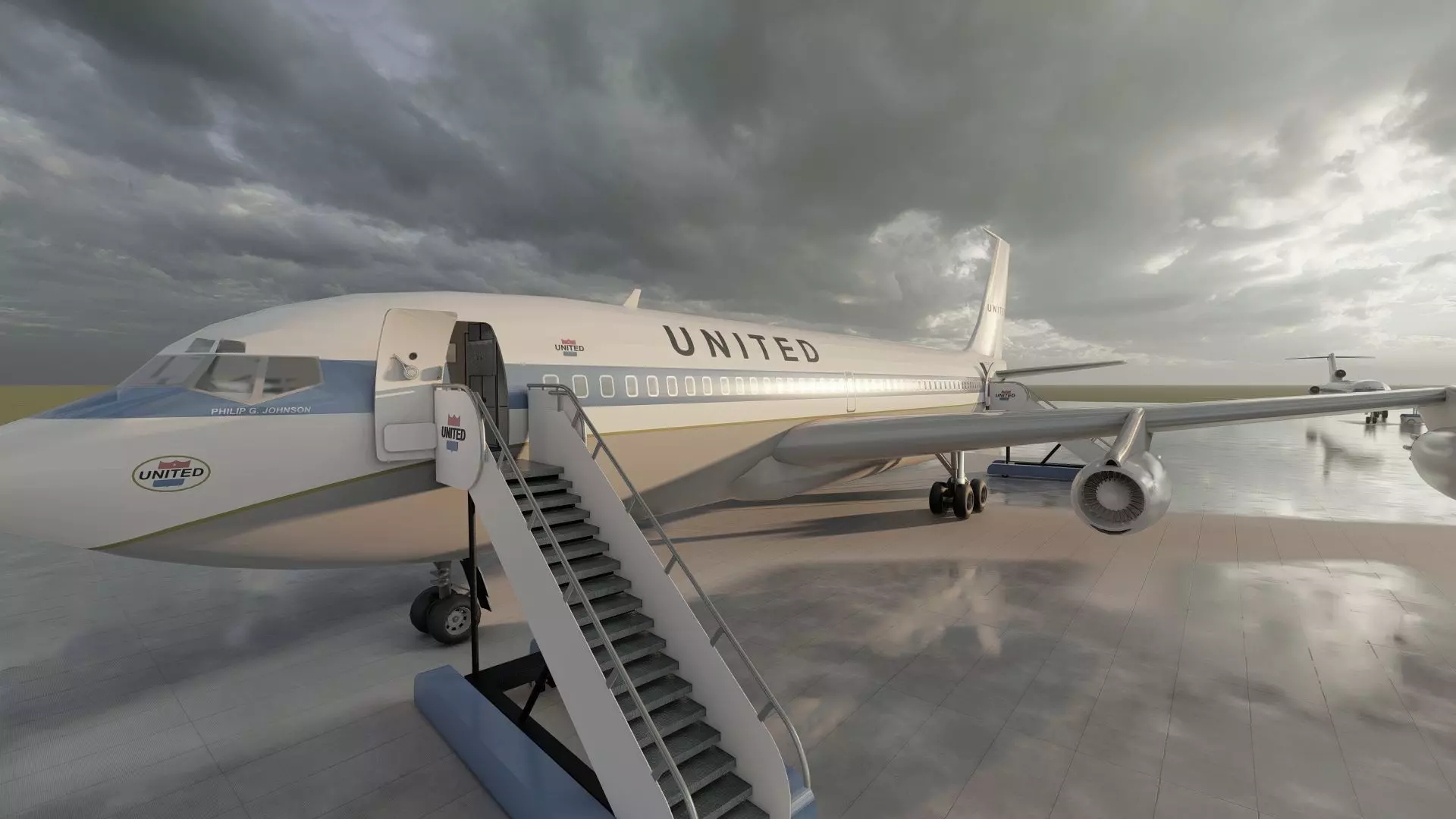 DC-8-62H Boeing 720 Boeing 727 and Caravelle VI-R 3D model_25