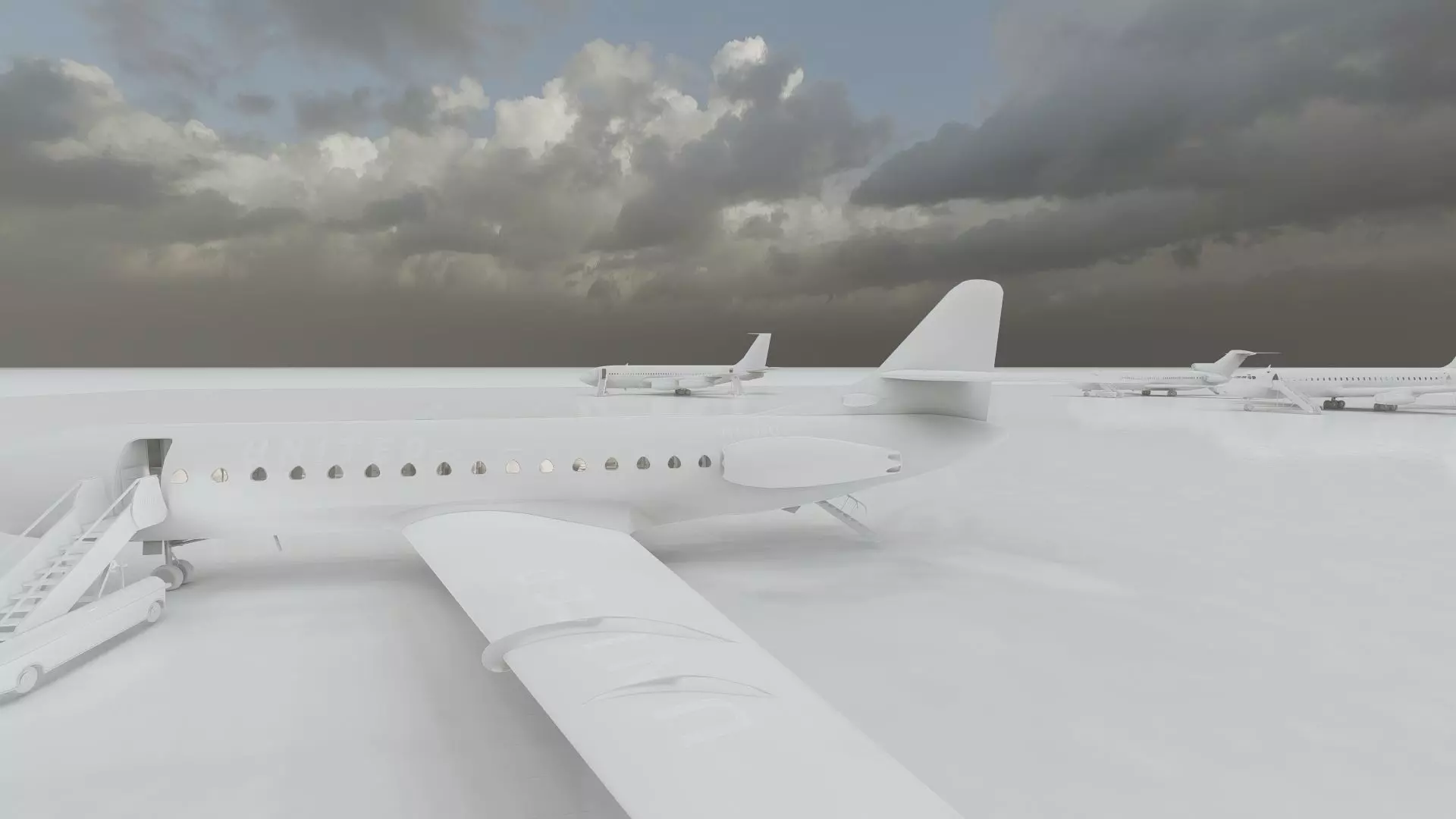 DC-8-62H Boeing 720 Boeing 727 and Caravelle VI-R 3D model_43