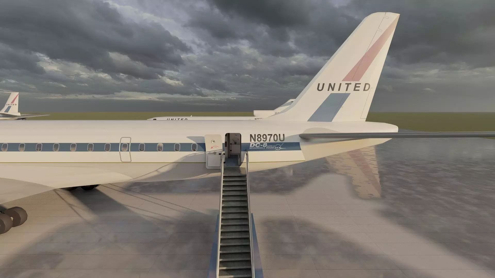 DC-8-62H Boeing 720 Boeing 727 and Caravelle VI-R 3D model_36