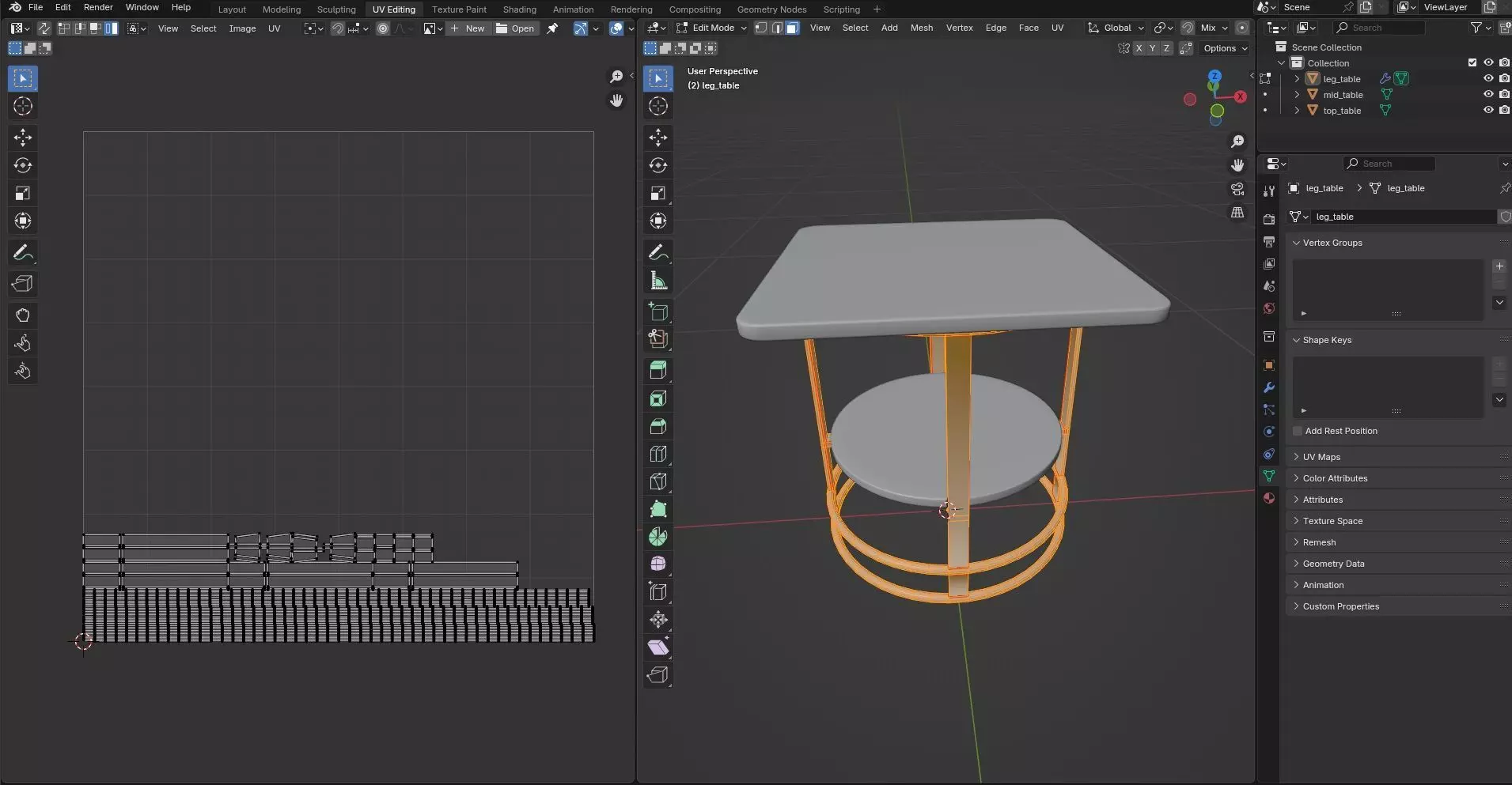 Square Table CG11 3D model_9