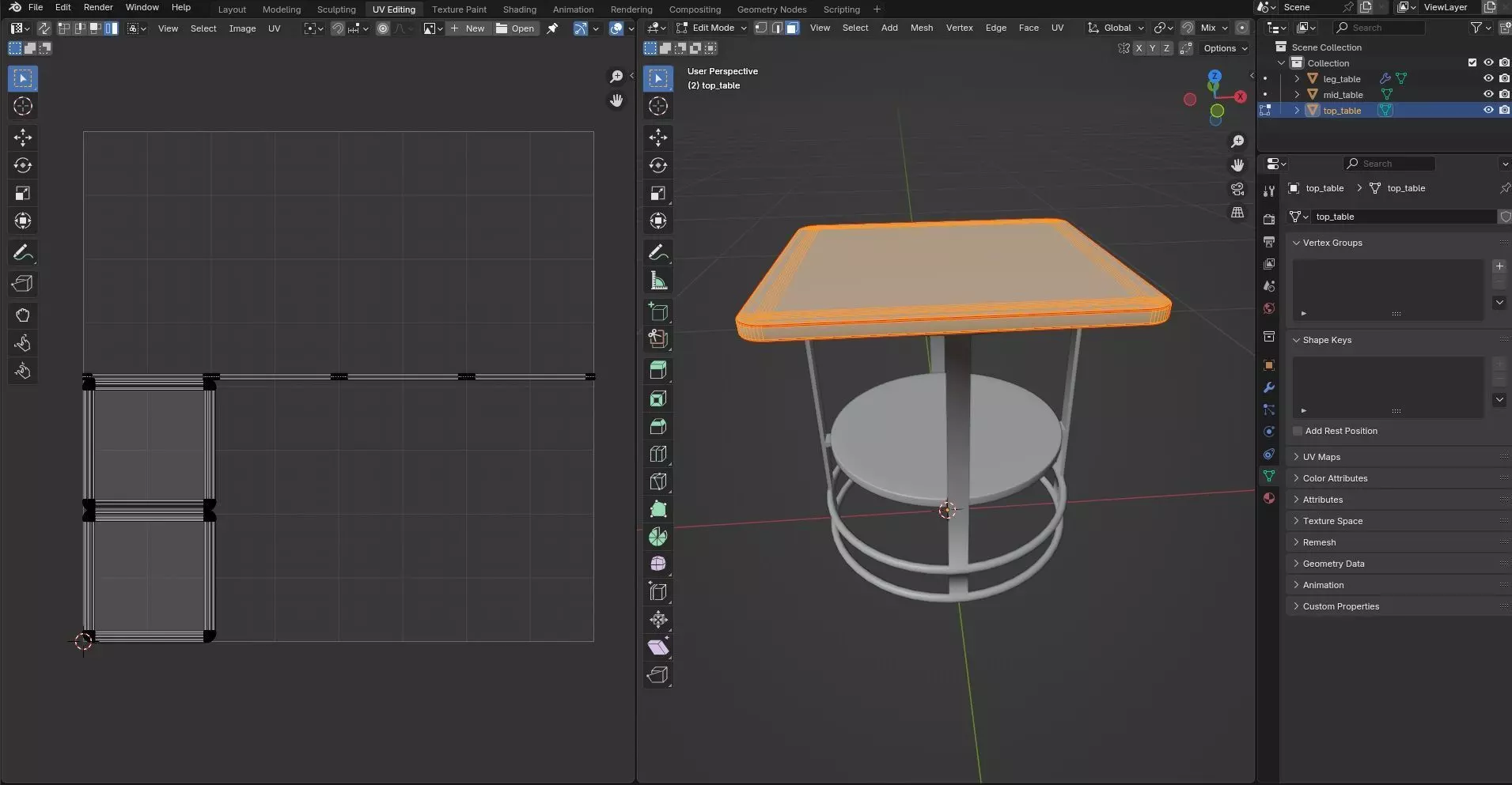 Square Table CG11 3D model_10