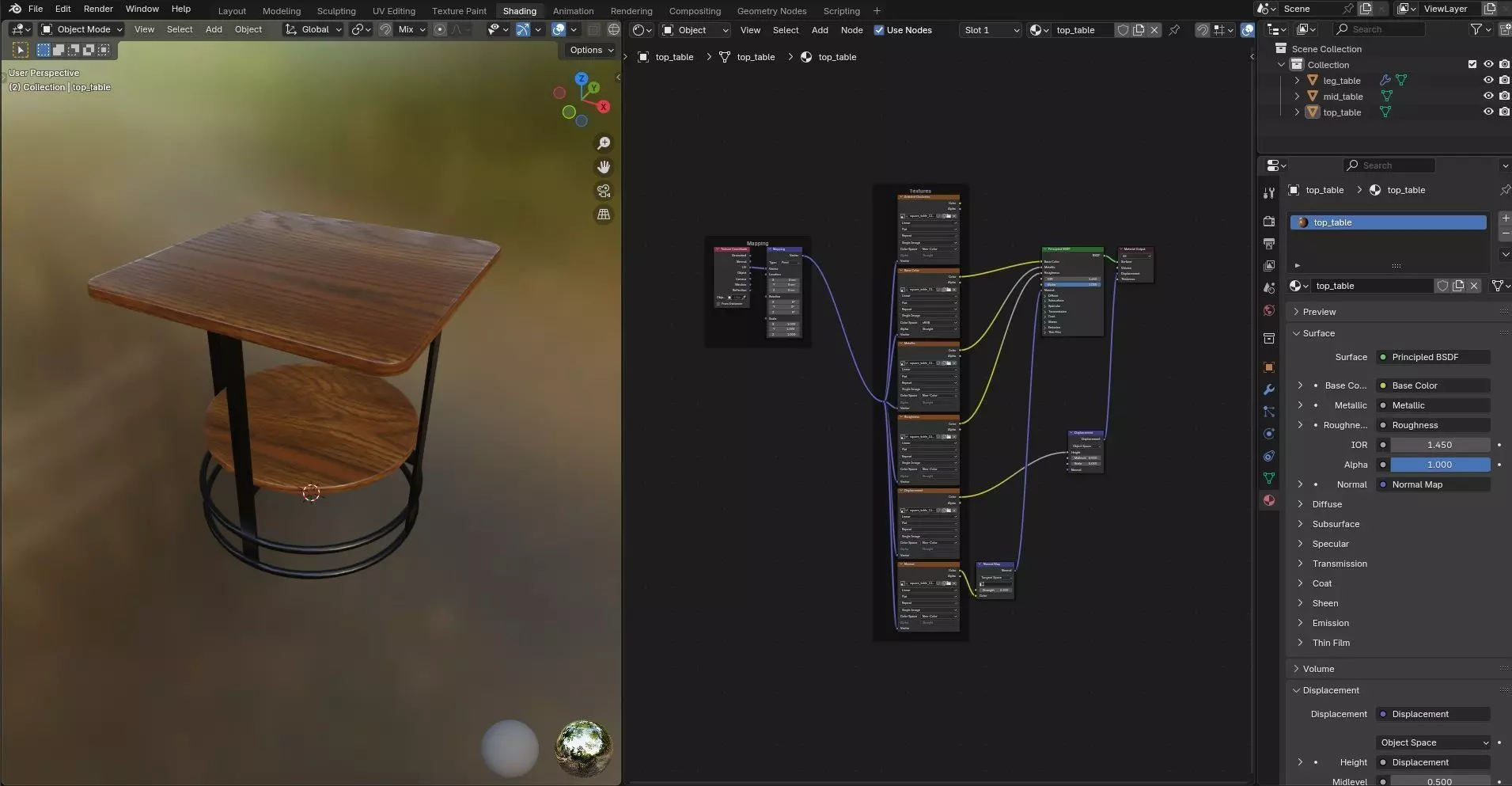 Square Table CG11 3D model_11