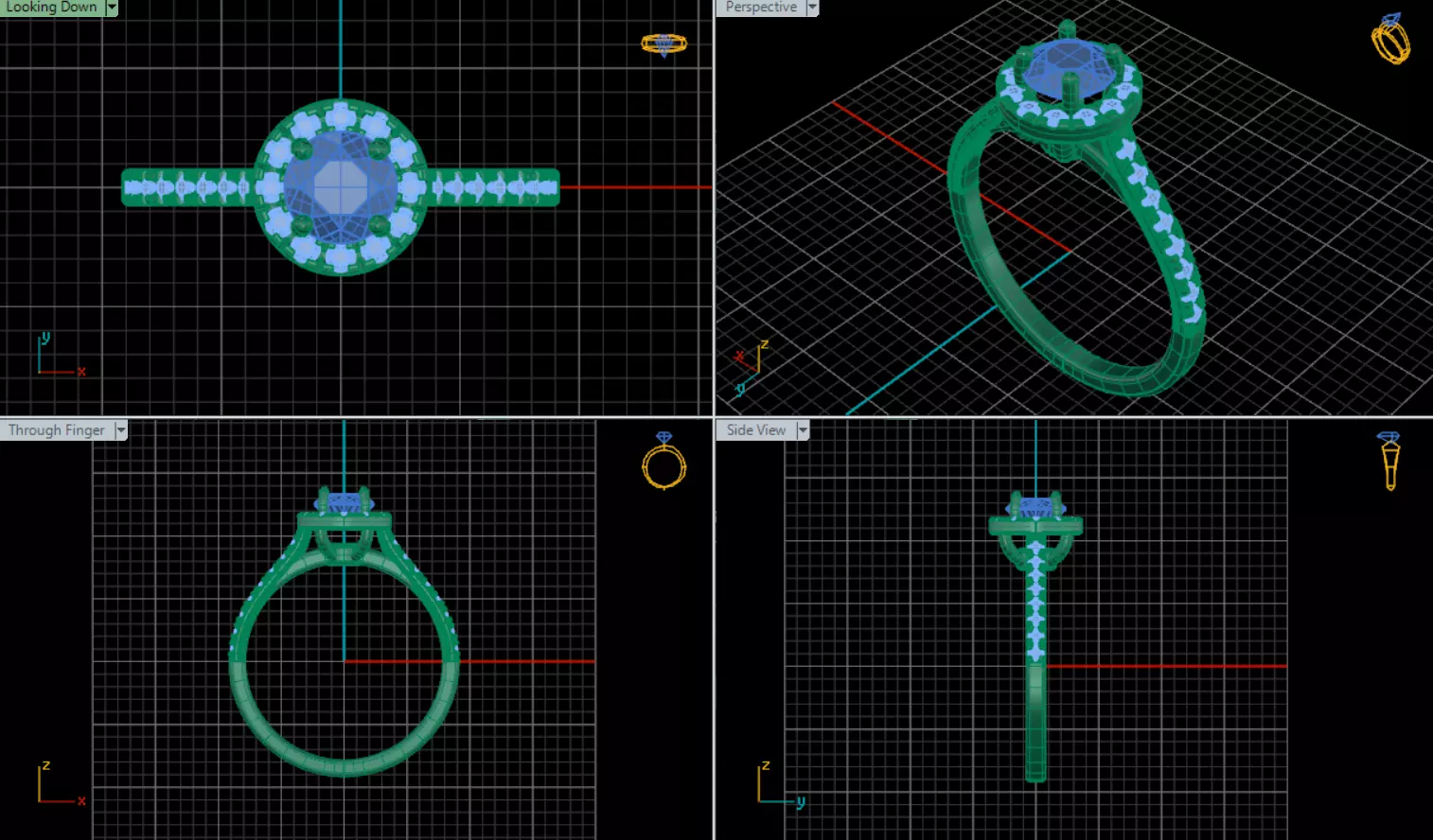 Rings Diamond 3D print model_6