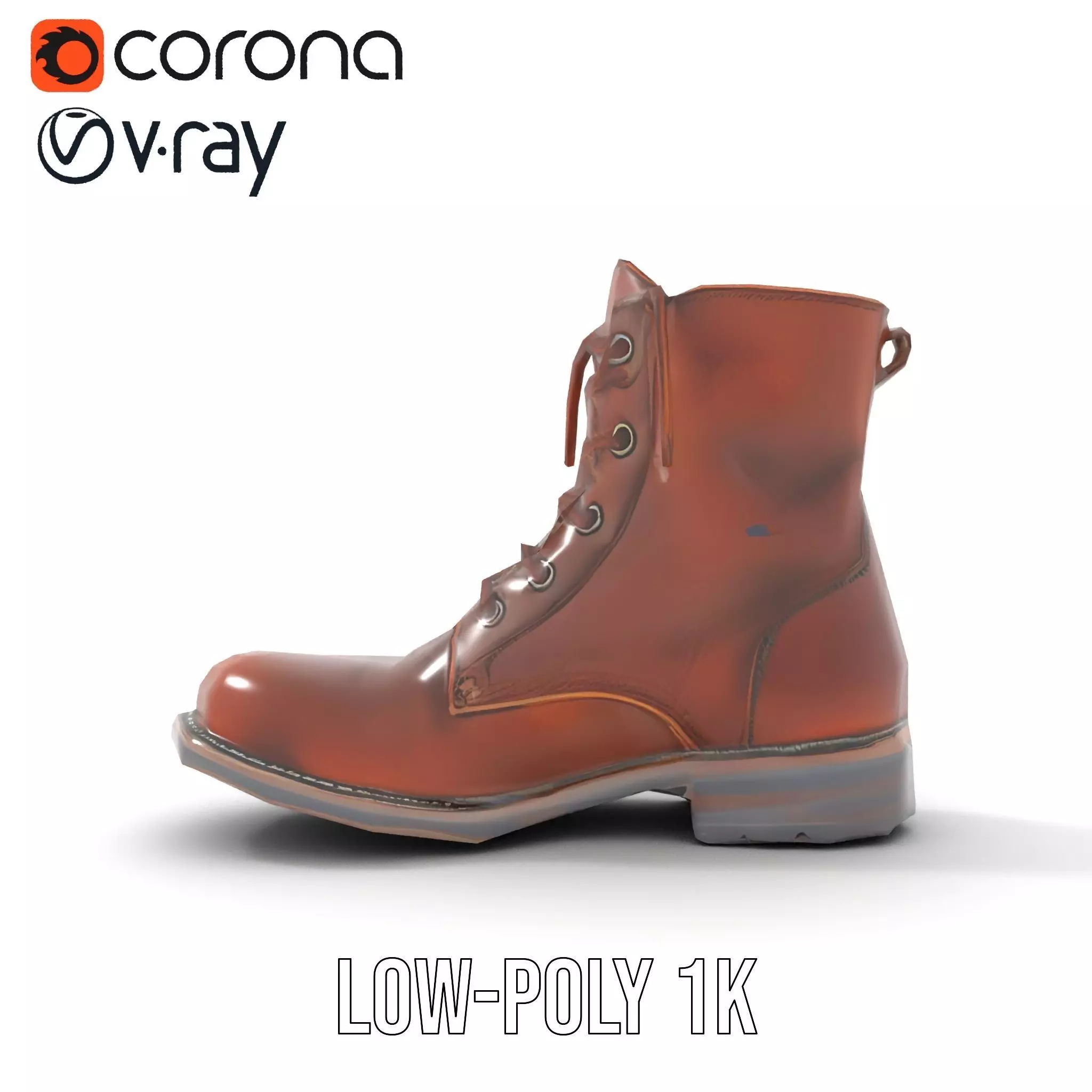 Classic Leather Boot model pack Low-poly 3D model_12