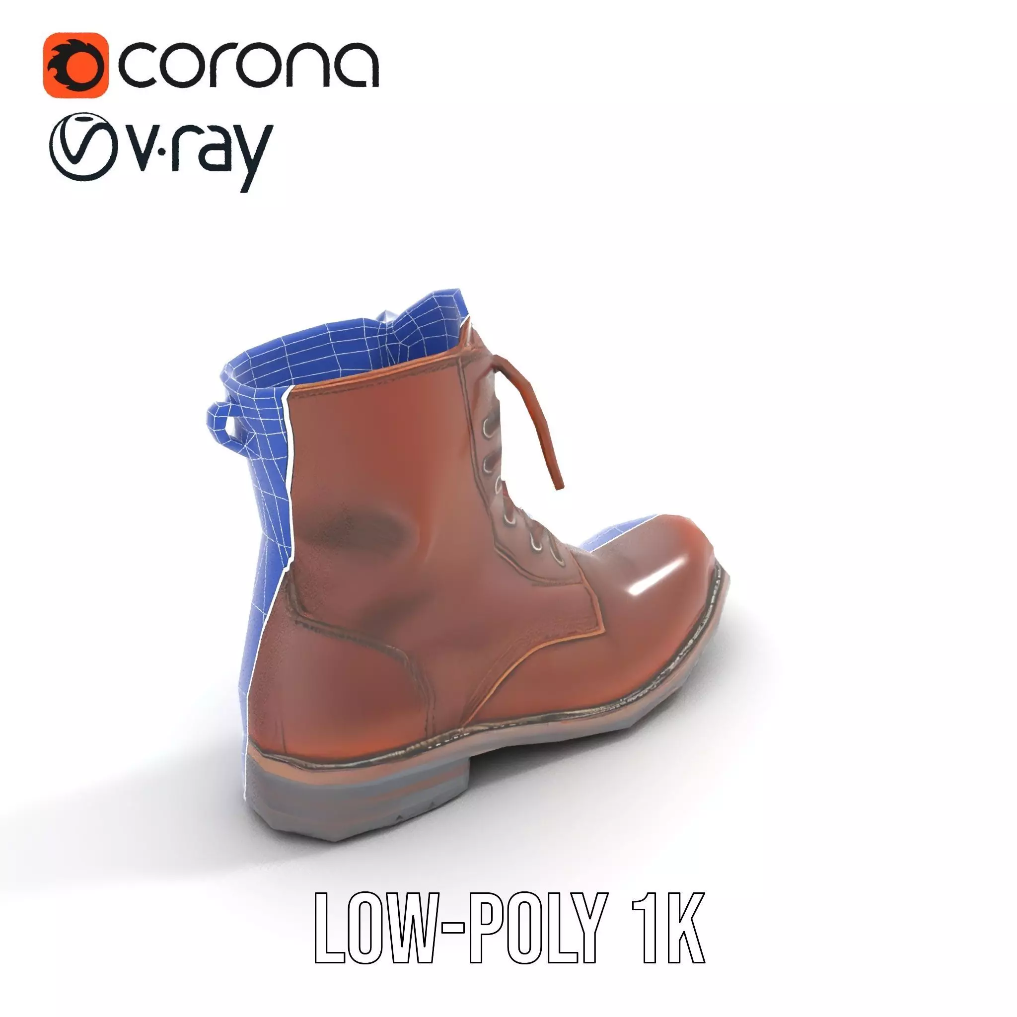 Classic Leather Boot model pack Low-poly 3D model_7