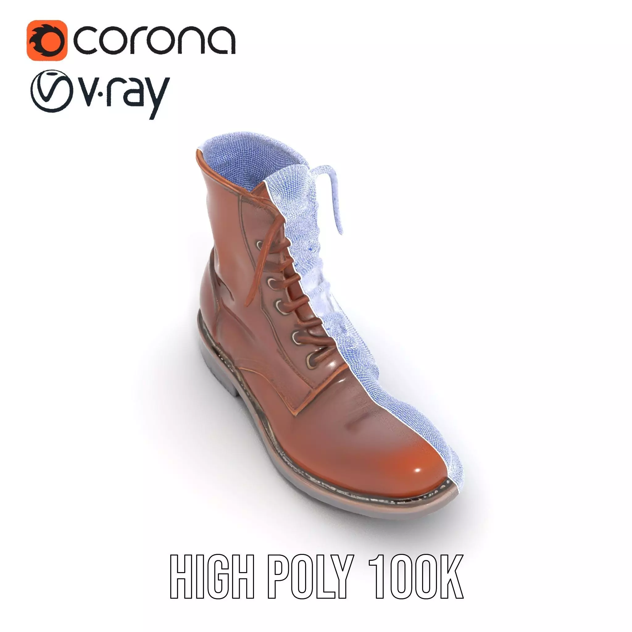 Classic Leather Boot model pack Low-poly 3D model_33