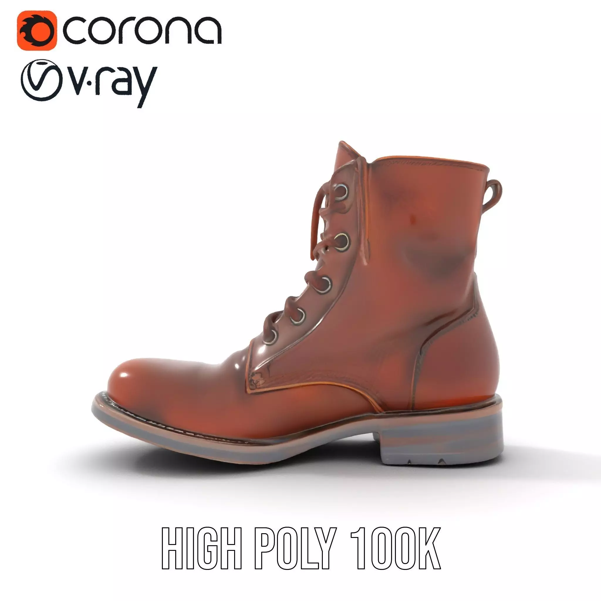 Classic Leather Boot model pack Low-poly 3D model_15