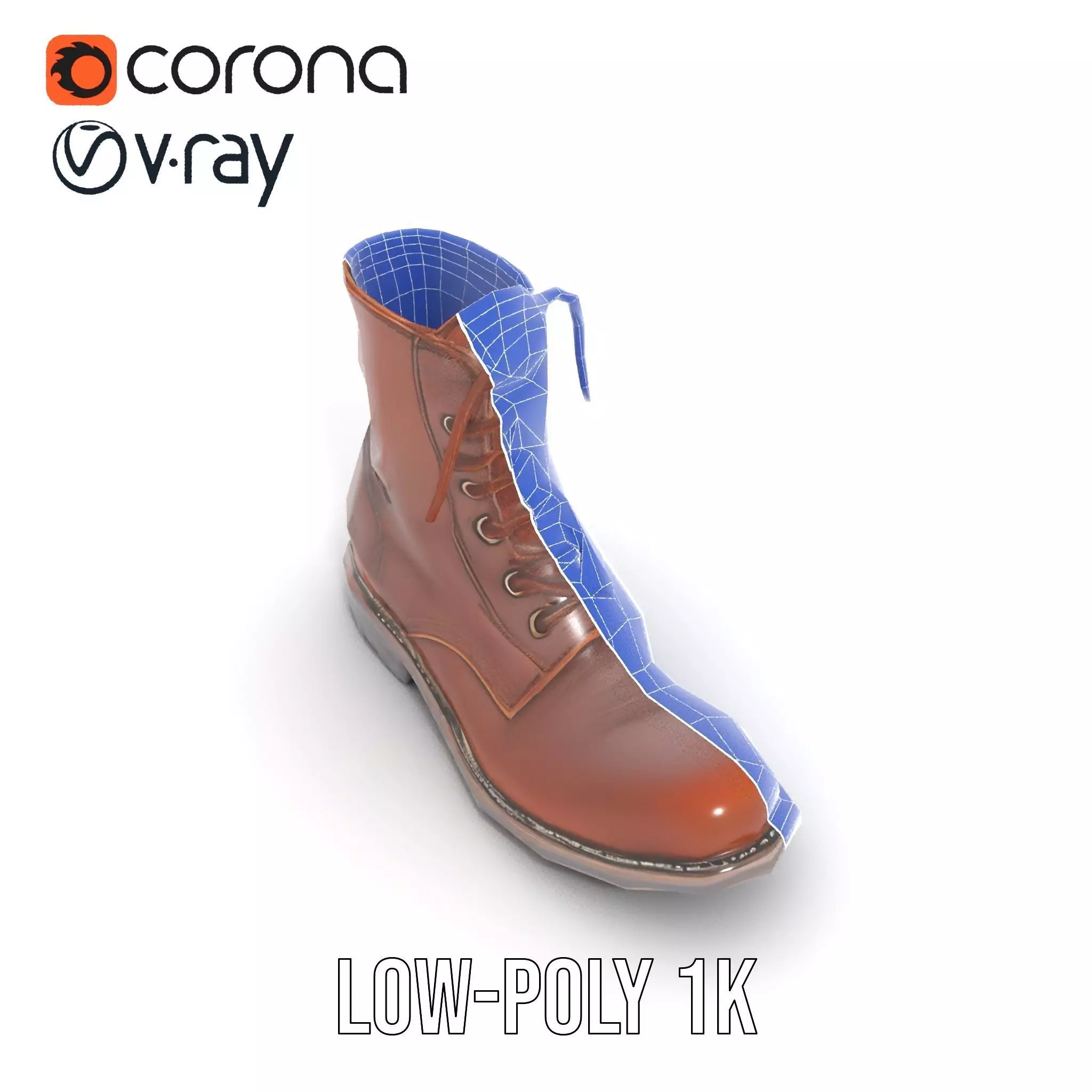 Classic Leather Boot model pack Low-poly 3D model_25