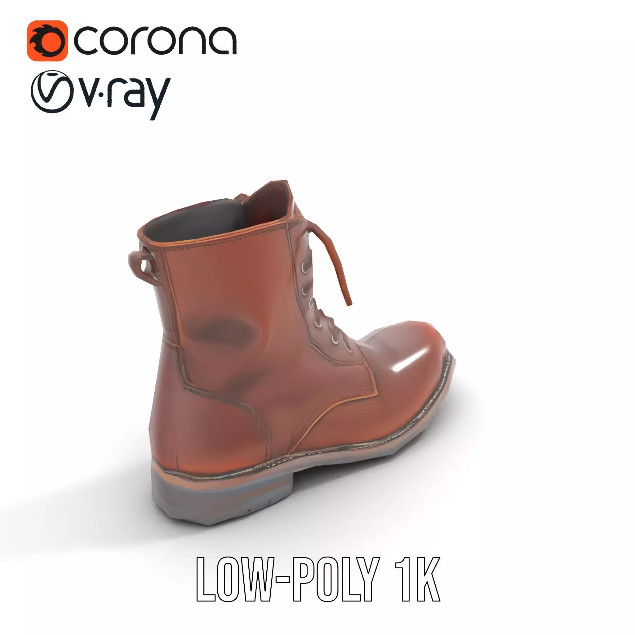 Classic Leather Boot model pack Low-poly 3D model_14