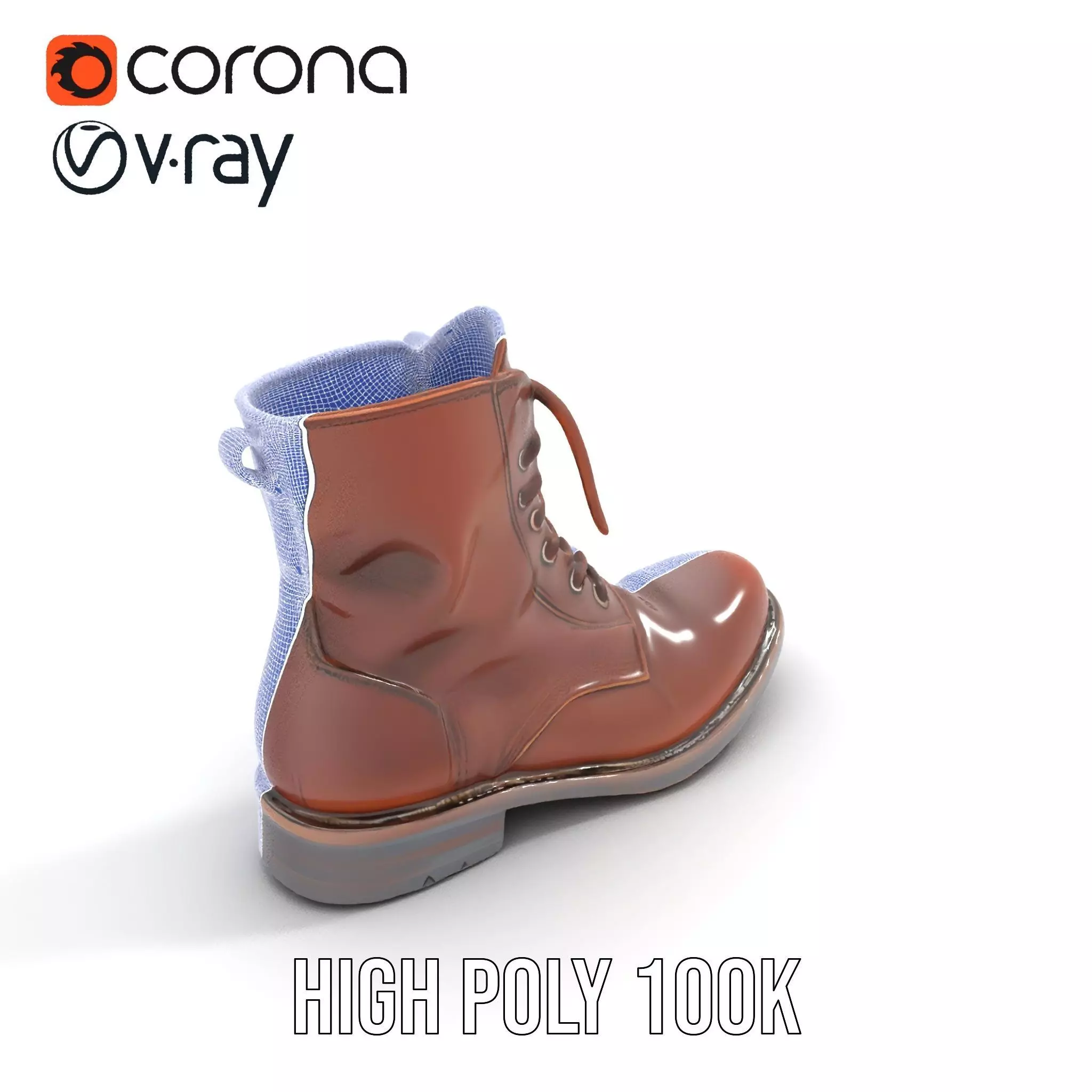 Classic Leather Boot model pack Low-poly 3D model_29