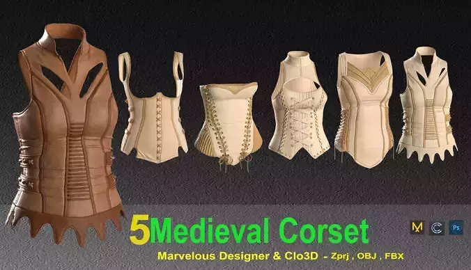 5 Women Medieval Corset