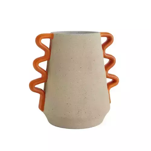 Orange and White Vase